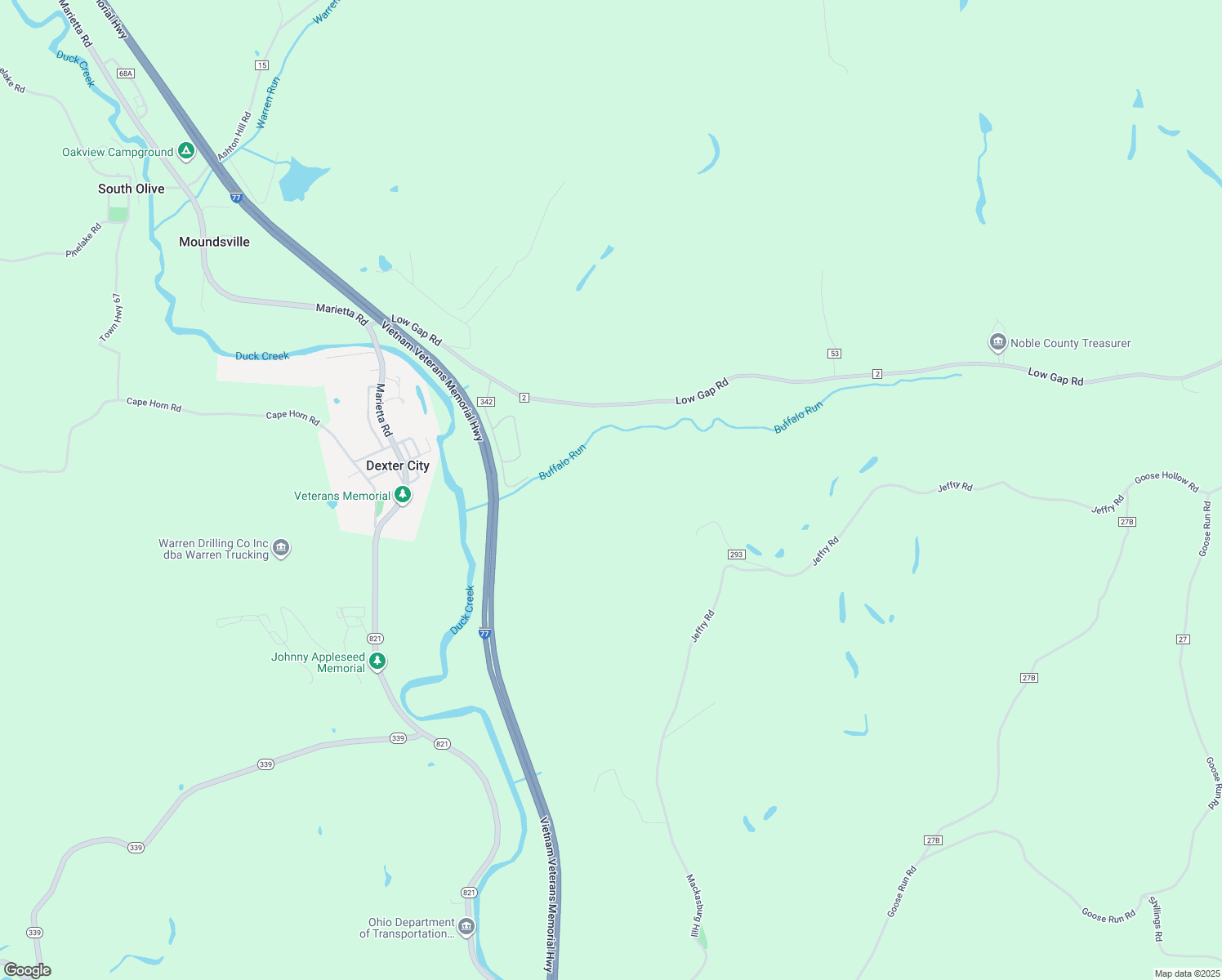 map of restaurants, bars, coffee shops, grocery stores, and more near in Dexter City