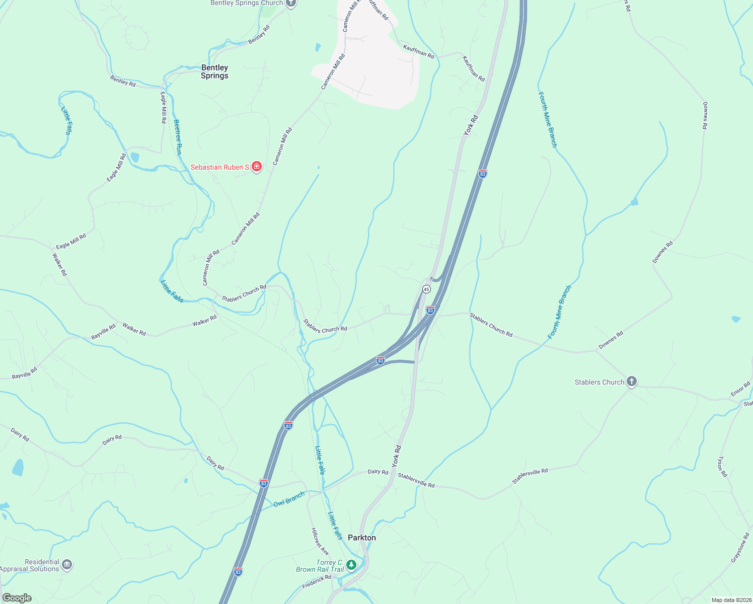 map of restaurants, bars, coffee shops, grocery stores, and more near 360 Stablers Church Road in Parkton