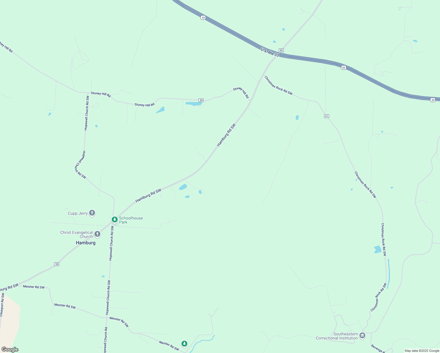 map of restaurants, bars, coffee shops, grocery stores, and more near 2305 Hamburg Road Southwest in Lancaster