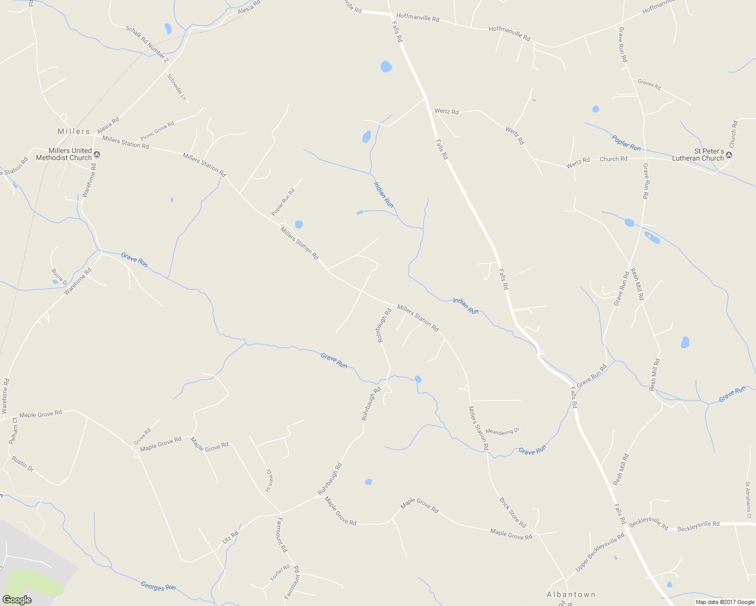 map of restaurants, bars, coffee shops, grocery stores, and more near 4755 Millers Station Road in Hampstead