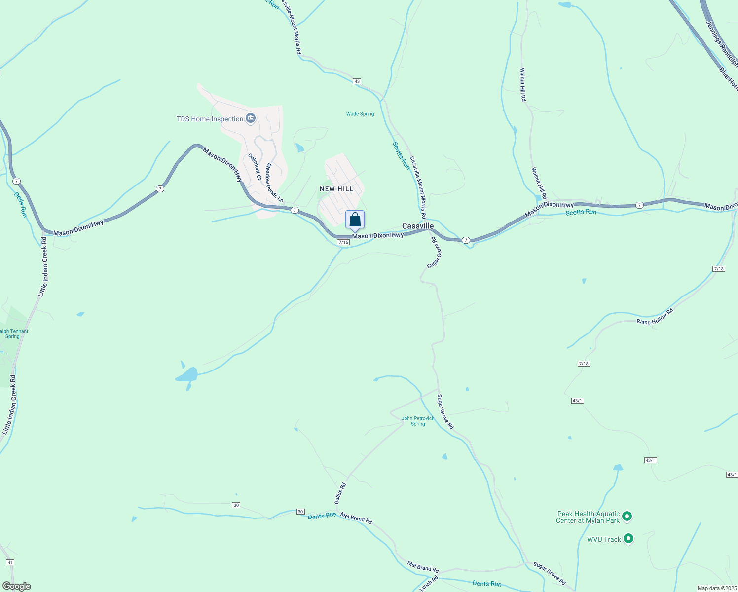 map of restaurants, bars, coffee shops, grocery stores, and more near 267 Jere Street in Maidsville