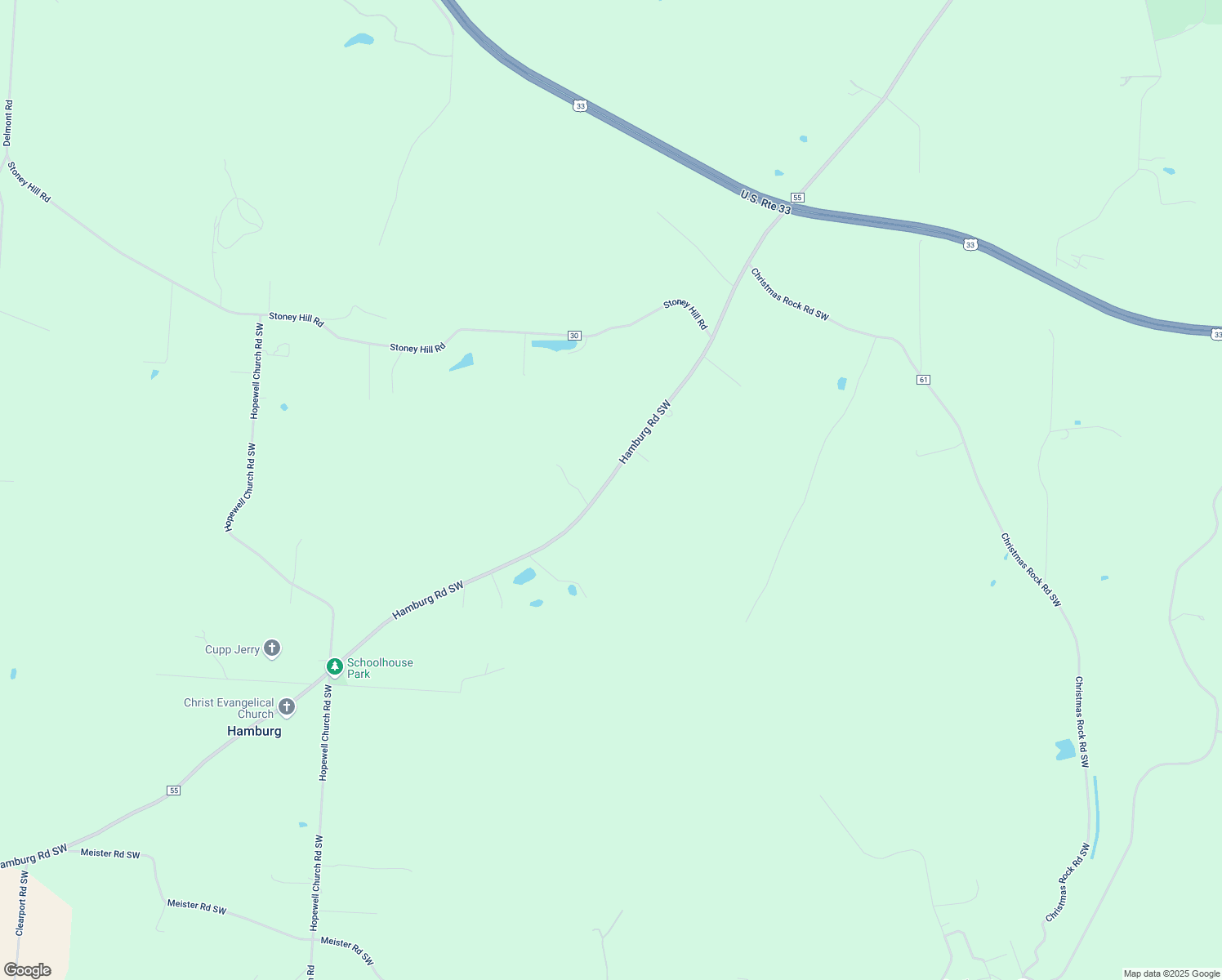 map of restaurants, bars, coffee shops, grocery stores, and more near 2239 Hamburg Road Southwest in Lancaster