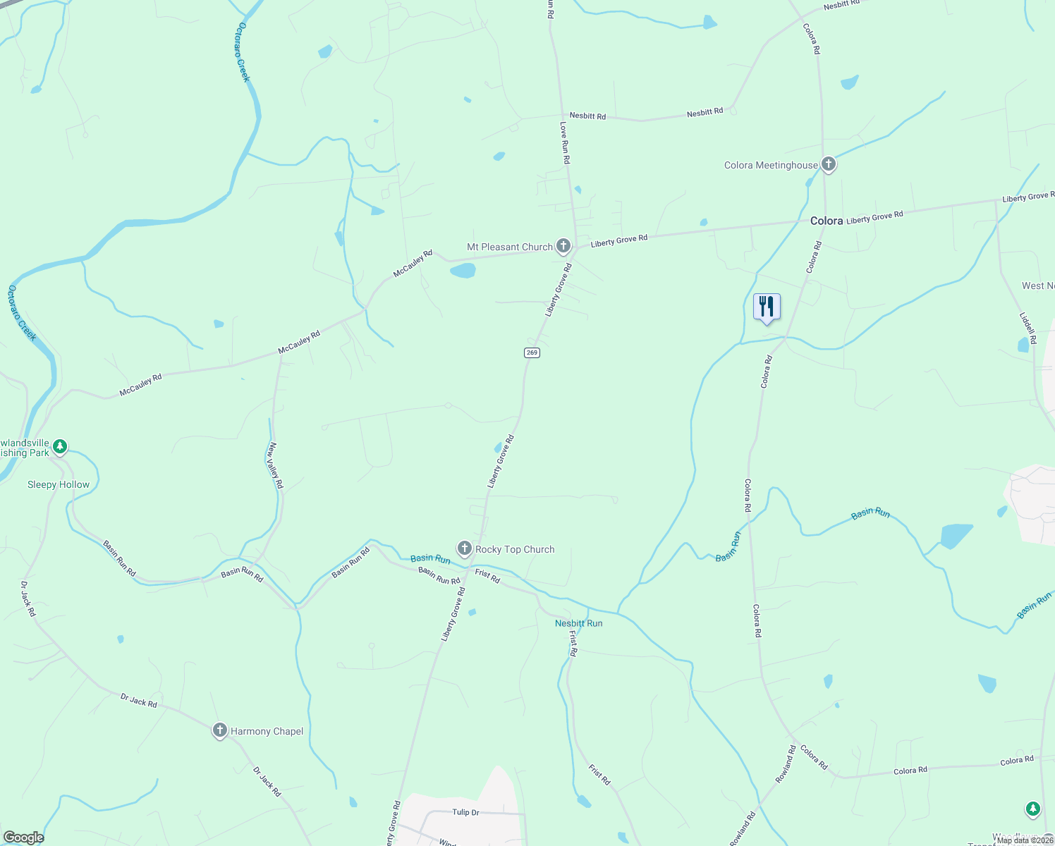 map of restaurants, bars, coffee shops, grocery stores, and more near 1484 Liberty Grove Road in Cecil County
