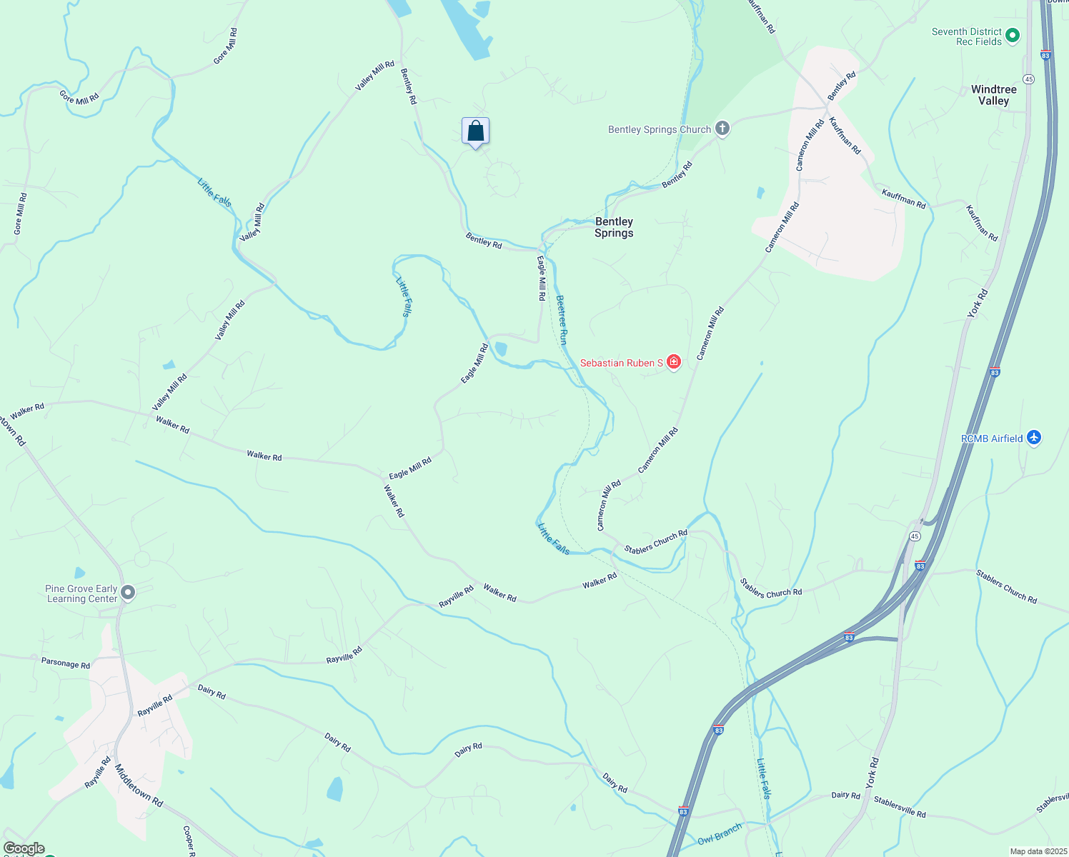 map of restaurants, bars, coffee shops, grocery stores, and more near 19 Shady Ridge Court in Parkton