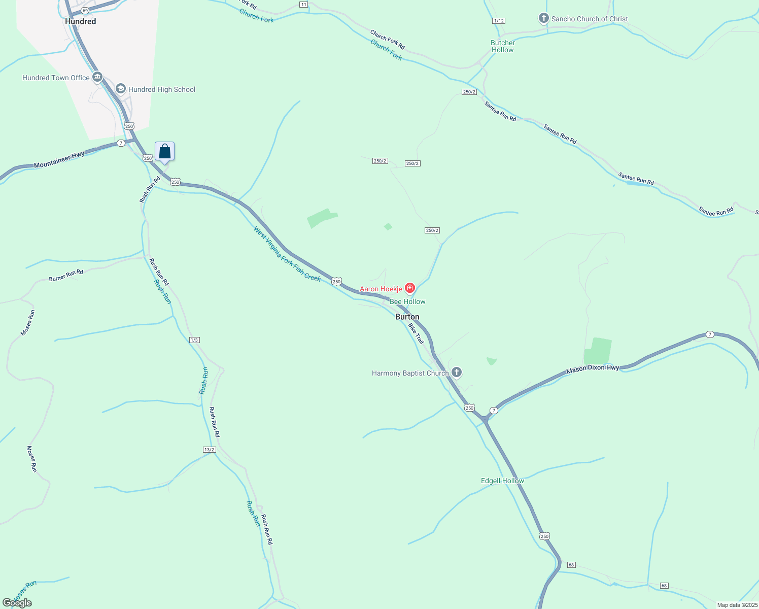 map of restaurants, bars, coffee shops, grocery stores, and more near 40 Rose Street in Burton