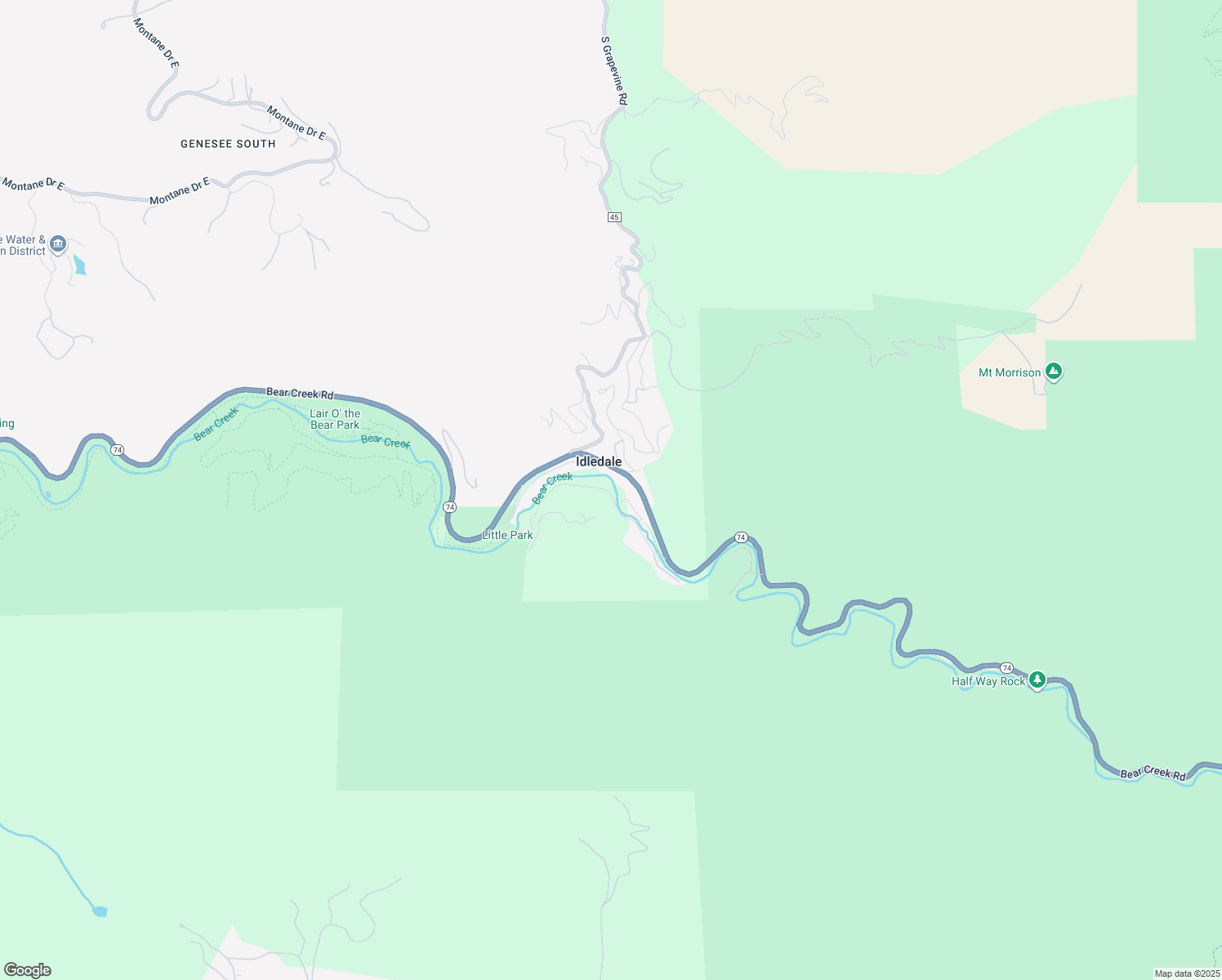 map of restaurants, bars, coffee shops, grocery stores, and more near in Idledale