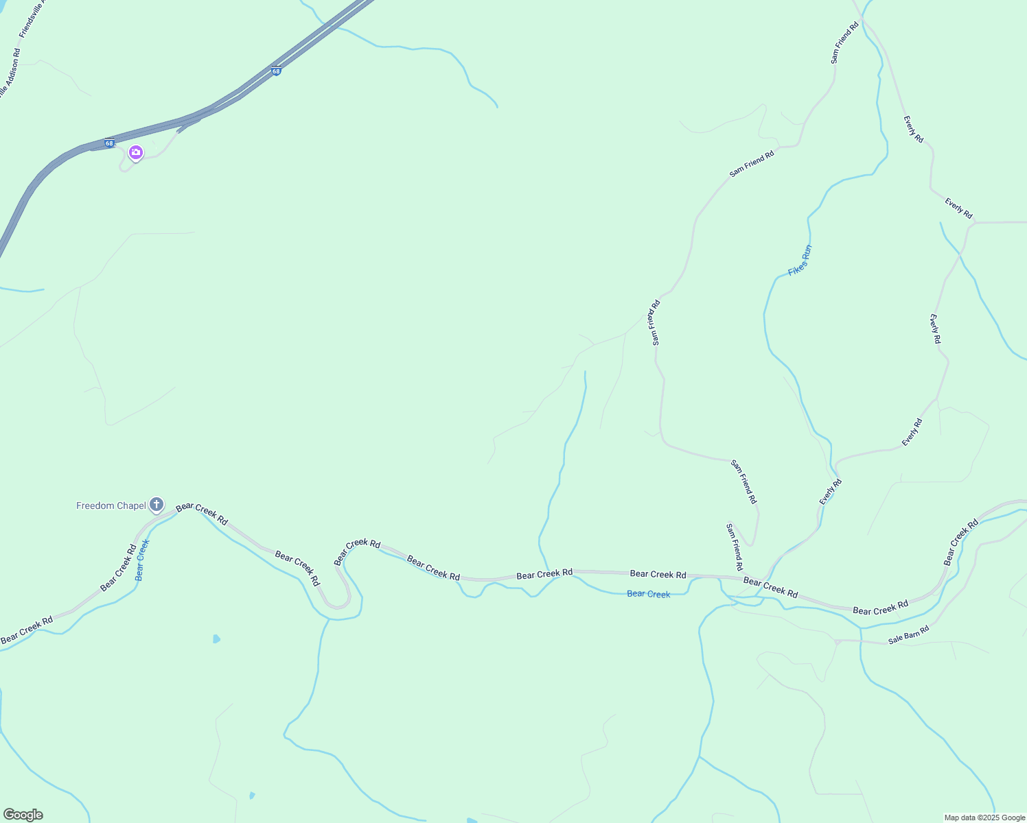 map of restaurants, bars, coffee shops, grocery stores, and more near 590 Bearfoot Road in Accident
