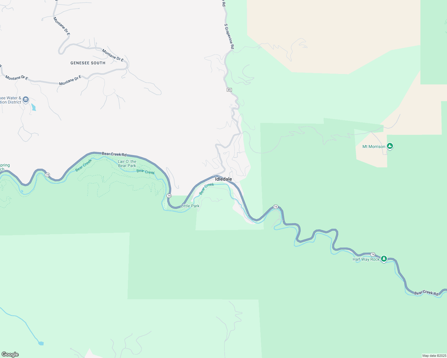 map of restaurants, bars, coffee shops, grocery stores, and more near in Idledale