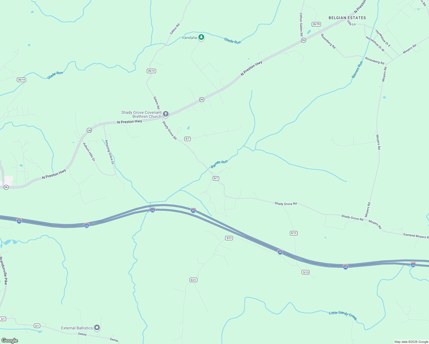 map of restaurants, bars, coffee shops, grocery stores, and more near 617 Shady Grove Road in Bruceton Mills