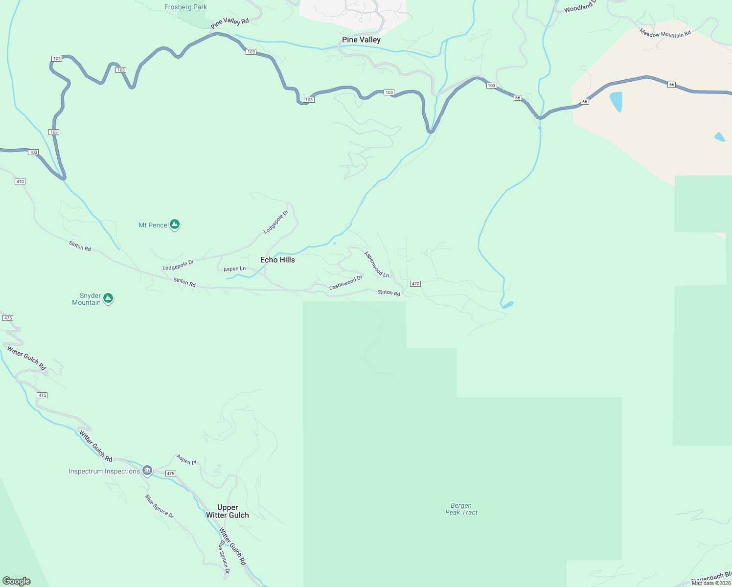 map of restaurants, bars, coffee shops, grocery stores, and more near 2308 Sinton Road in Evergreen