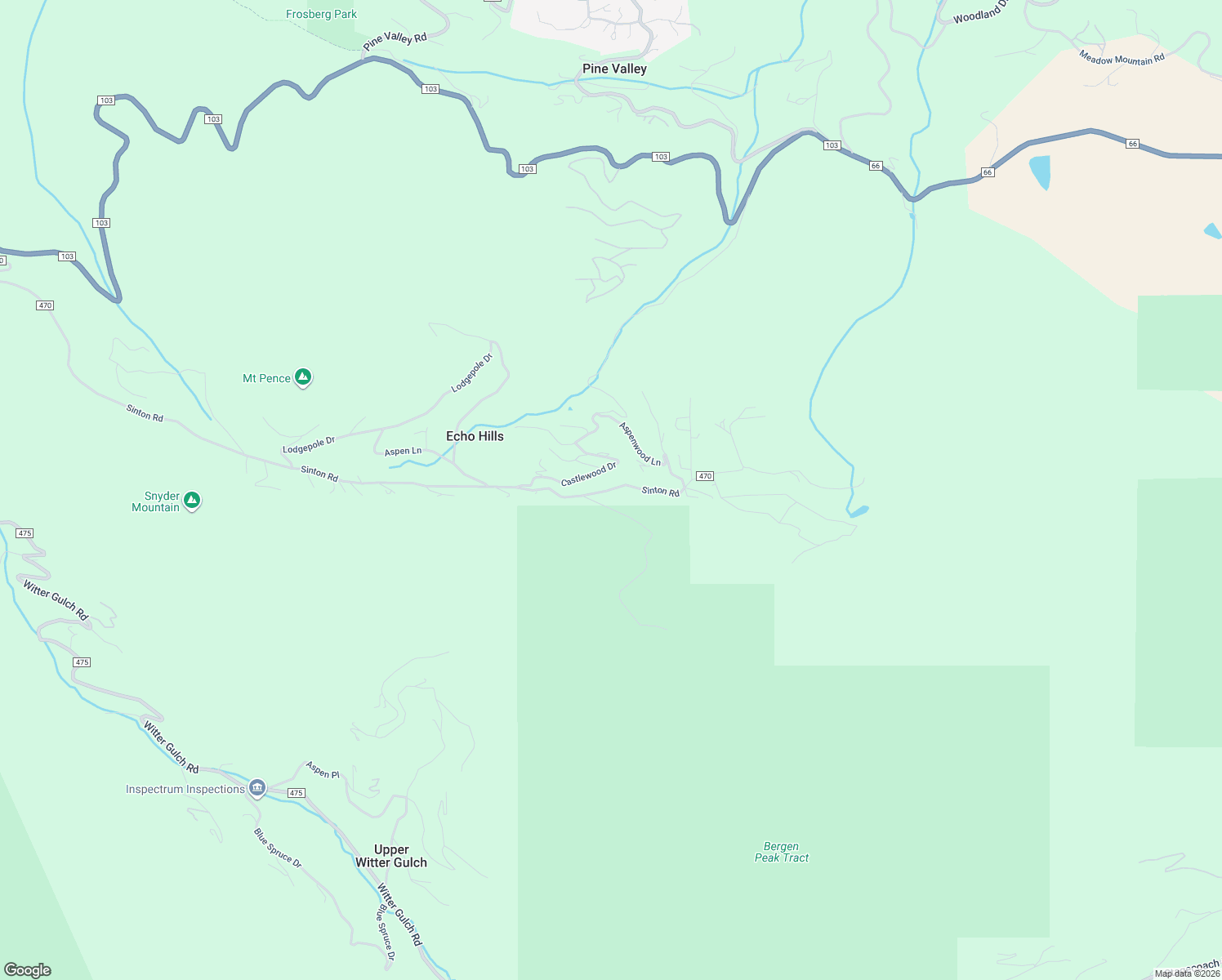 map of restaurants, bars, coffee shops, grocery stores, and more near 2308 Sinton Road in Evergreen