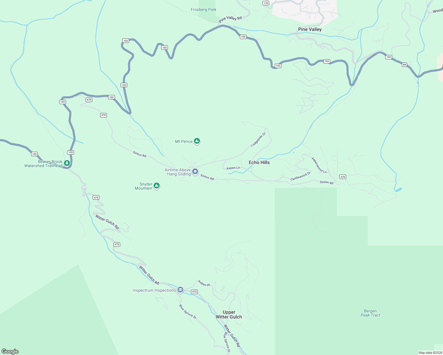 map of restaurants, bars, coffee shops, grocery stores, and more near 74 Aspen Lane in Evergreen