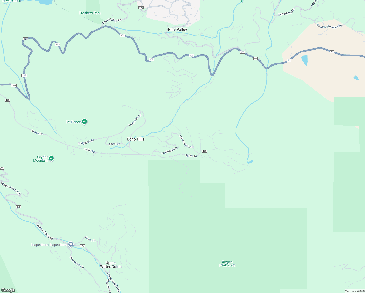map of restaurants, bars, coffee shops, grocery stores, and more near 274 Castlewood Dr in Evergreen