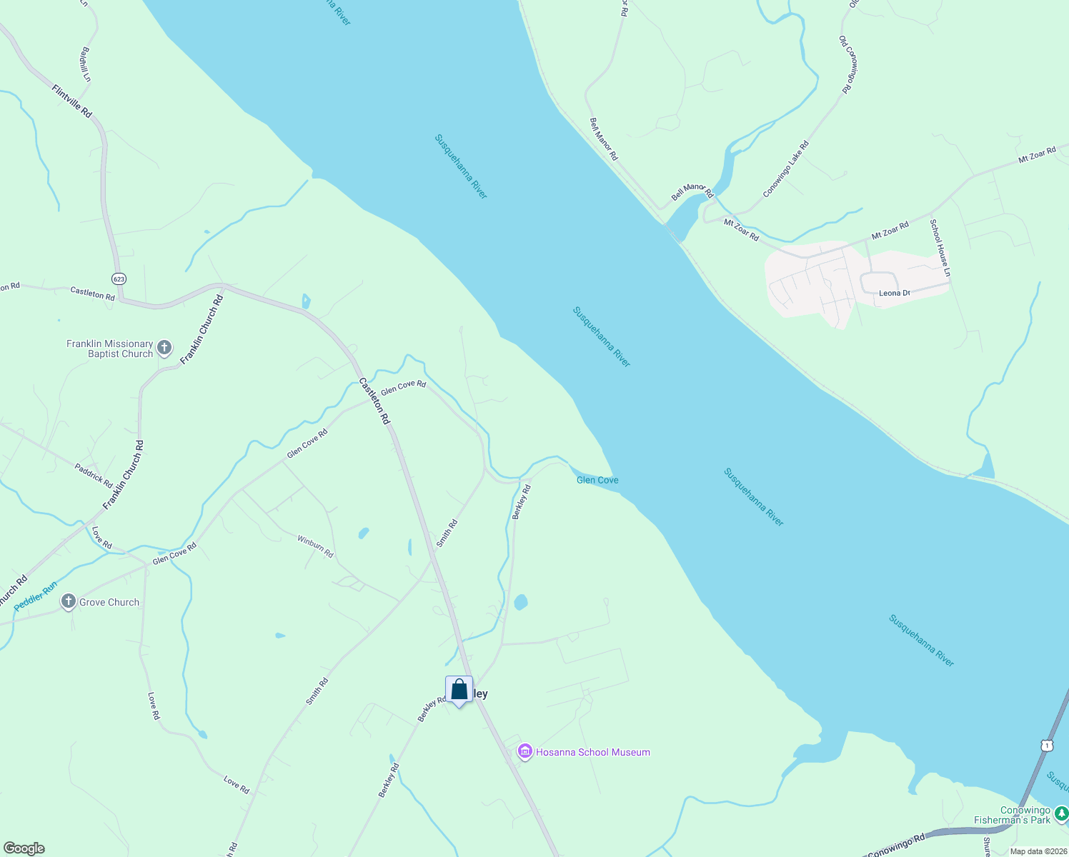 map of restaurants, bars, coffee shops, grocery stores, and more near 3909 River Road in Darlington