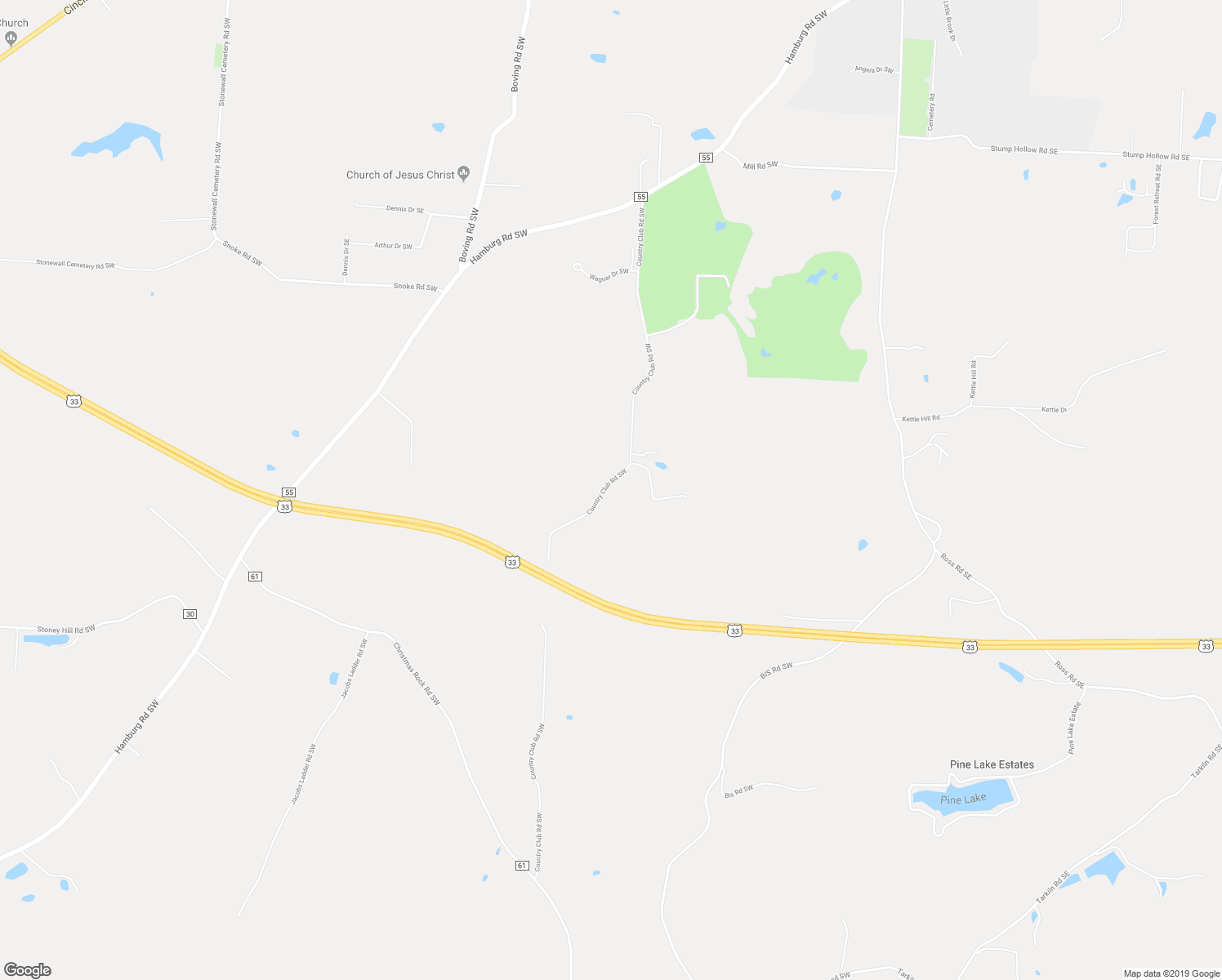 map of restaurants, bars, coffee shops, grocery stores, and more near 3730 Country Club Road Southwest in Lancaster