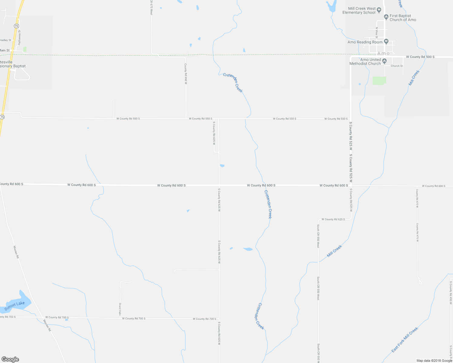 map of restaurants, bars, coffee shops, grocery stores, and more near 6200 West County Road 600 South in Coatesville