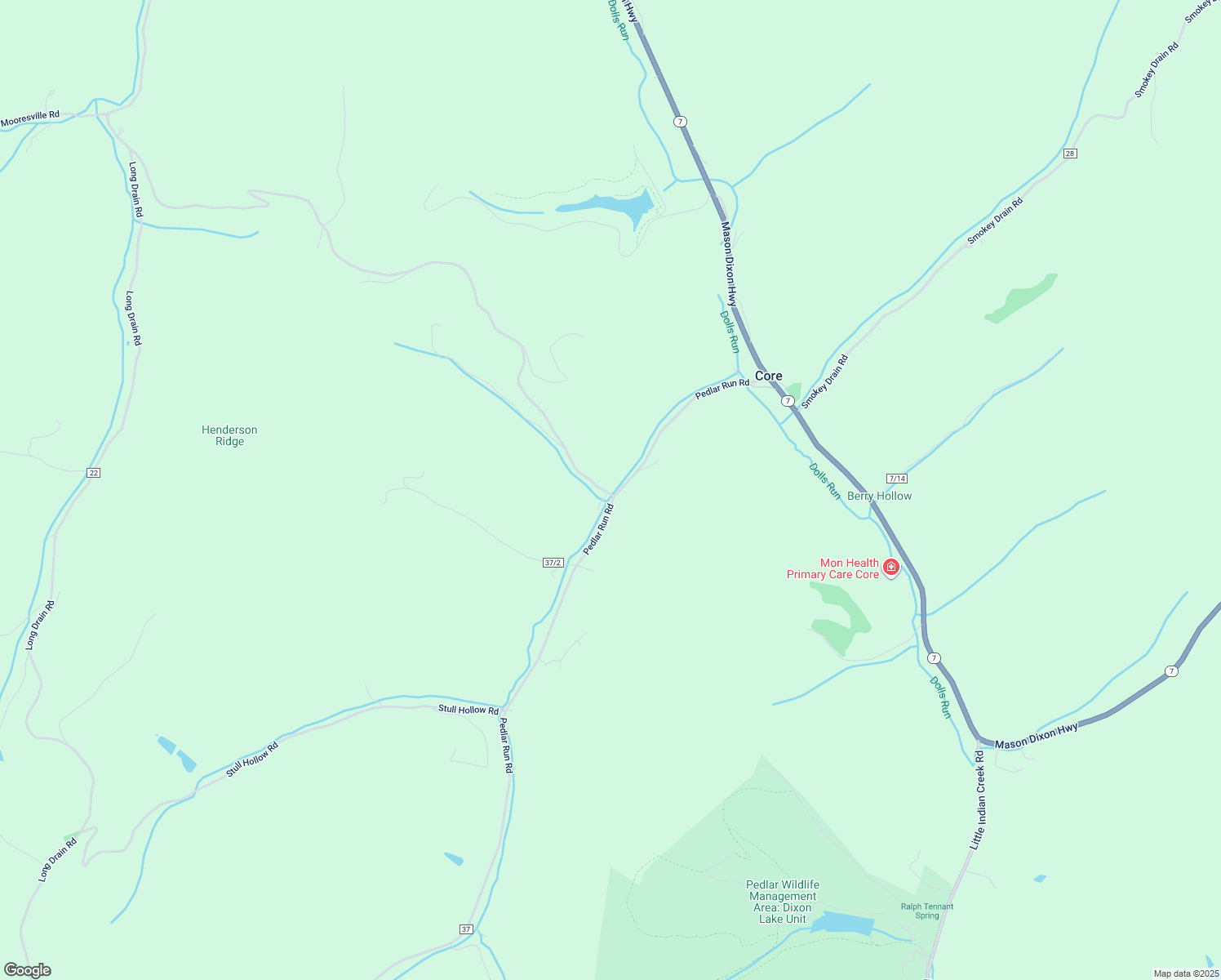 map of restaurants, bars, coffee shops, grocery stores, and more near 12 Henderson Hollow in Core