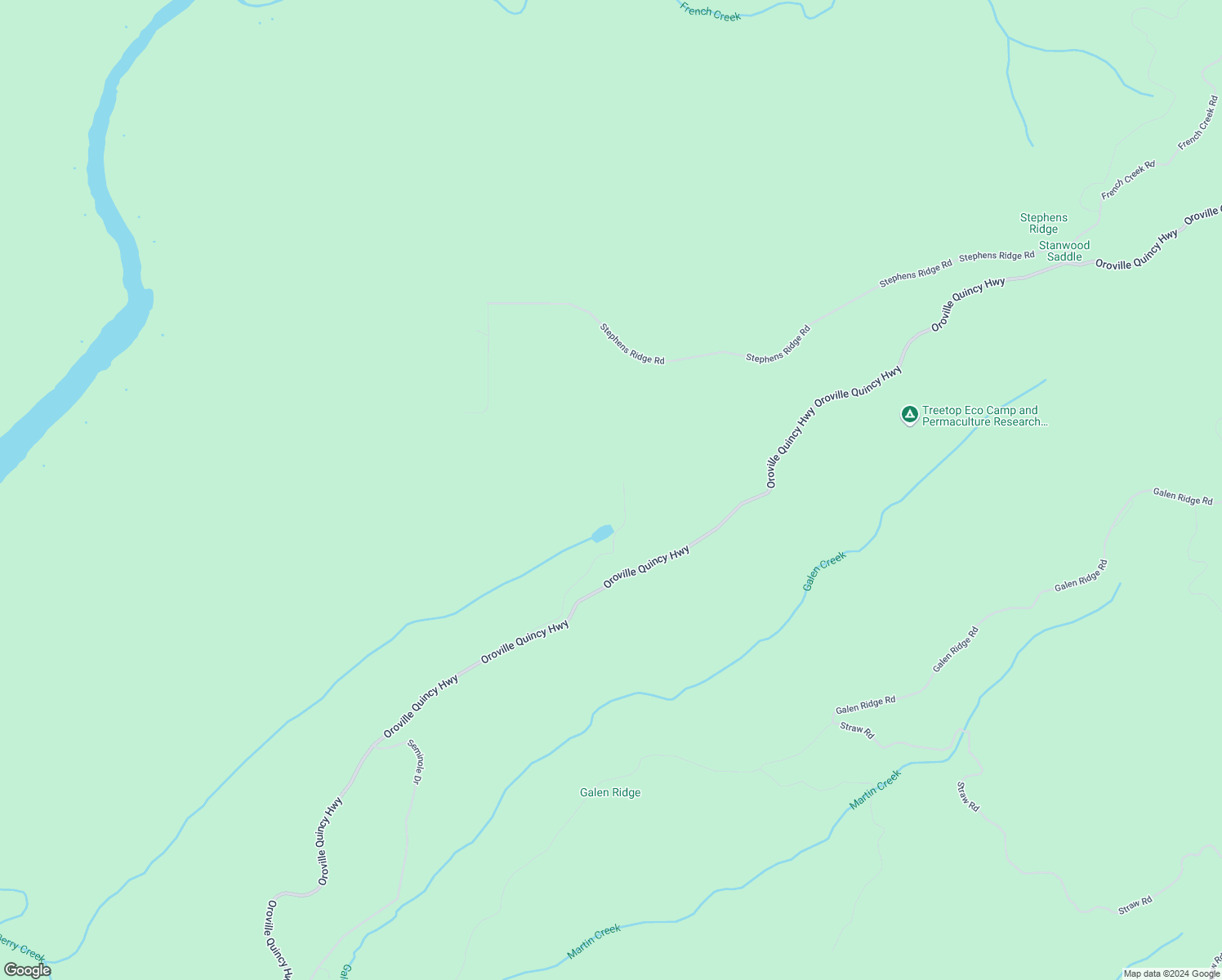 map of restaurants, bars, coffee shops, grocery stores, and more near 180 Mirage Lake Road in Berry Creek