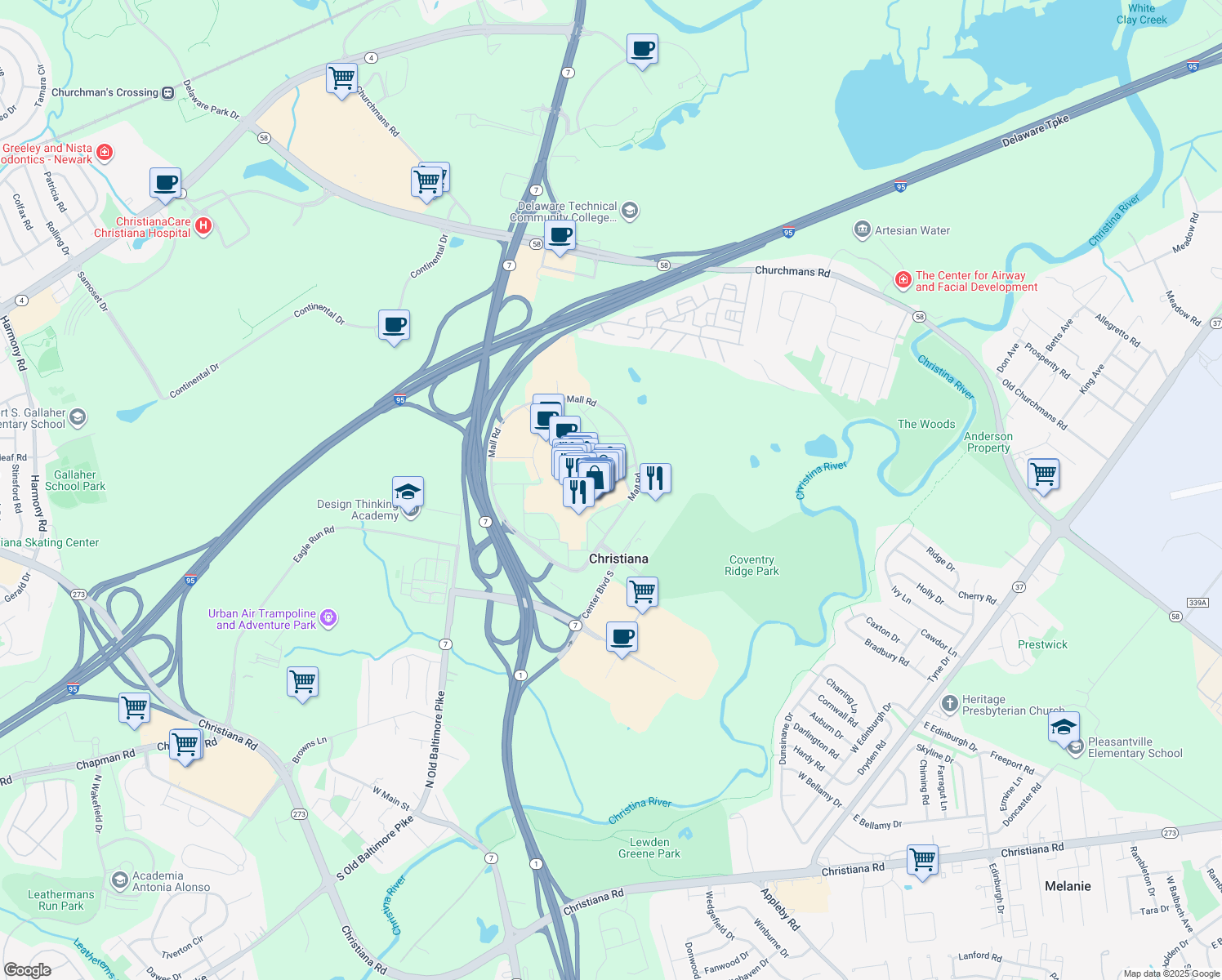 Christiana Mall, Newark DE Walk Score