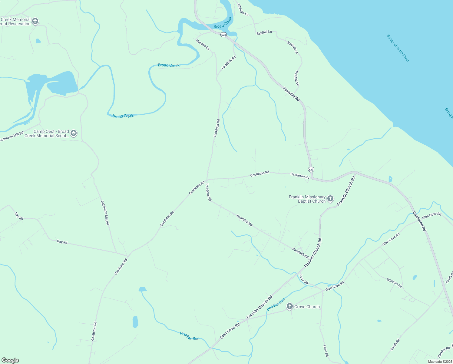 map of restaurants, bars, coffee shops, grocery stores, and more near 1921 Castleton Rd in Harford