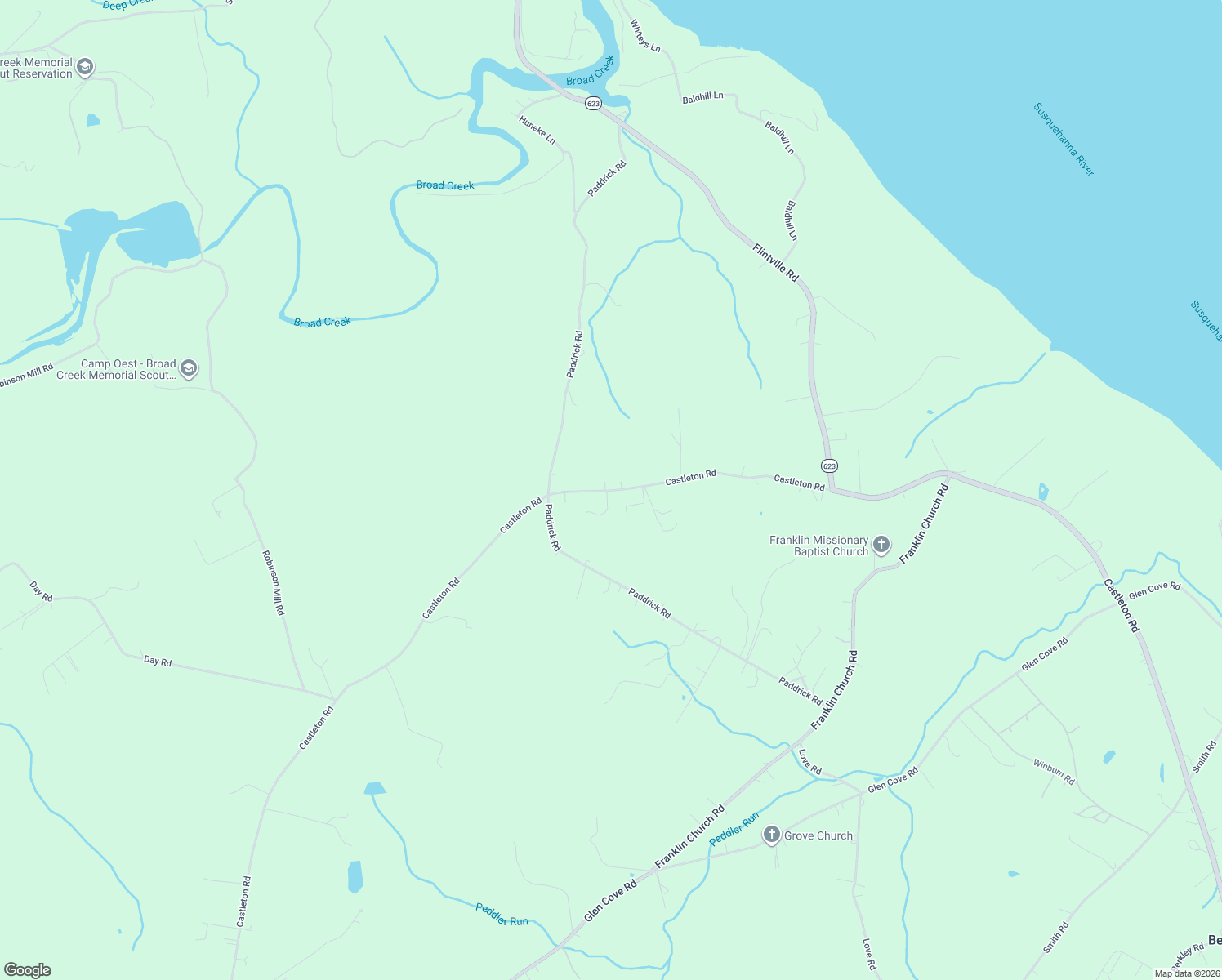 map of restaurants, bars, coffee shops, grocery stores, and more near 1921 Castleton Rd in Harford