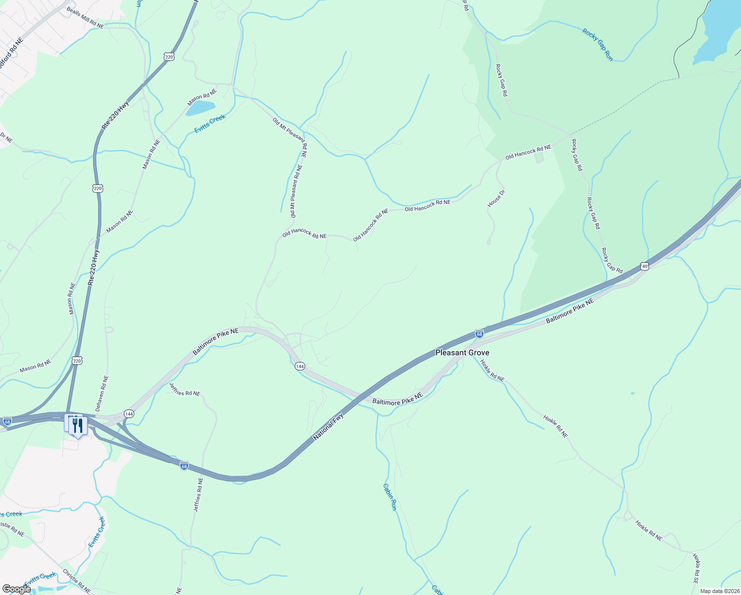 map of restaurants, bars, coffee shops, grocery stores, and more near 14725 Michael Road Northeast in Cumberland