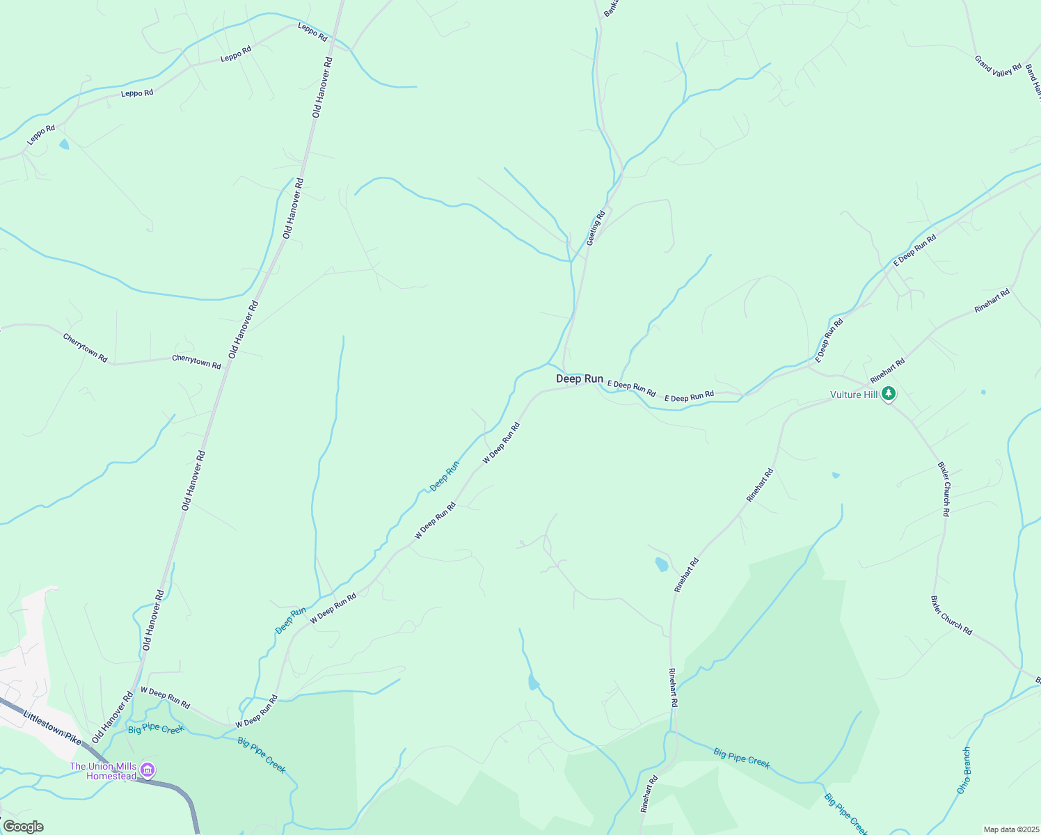 map of restaurants, bars, coffee shops, grocery stores, and more near 500 West Deep Run Road in Westminster