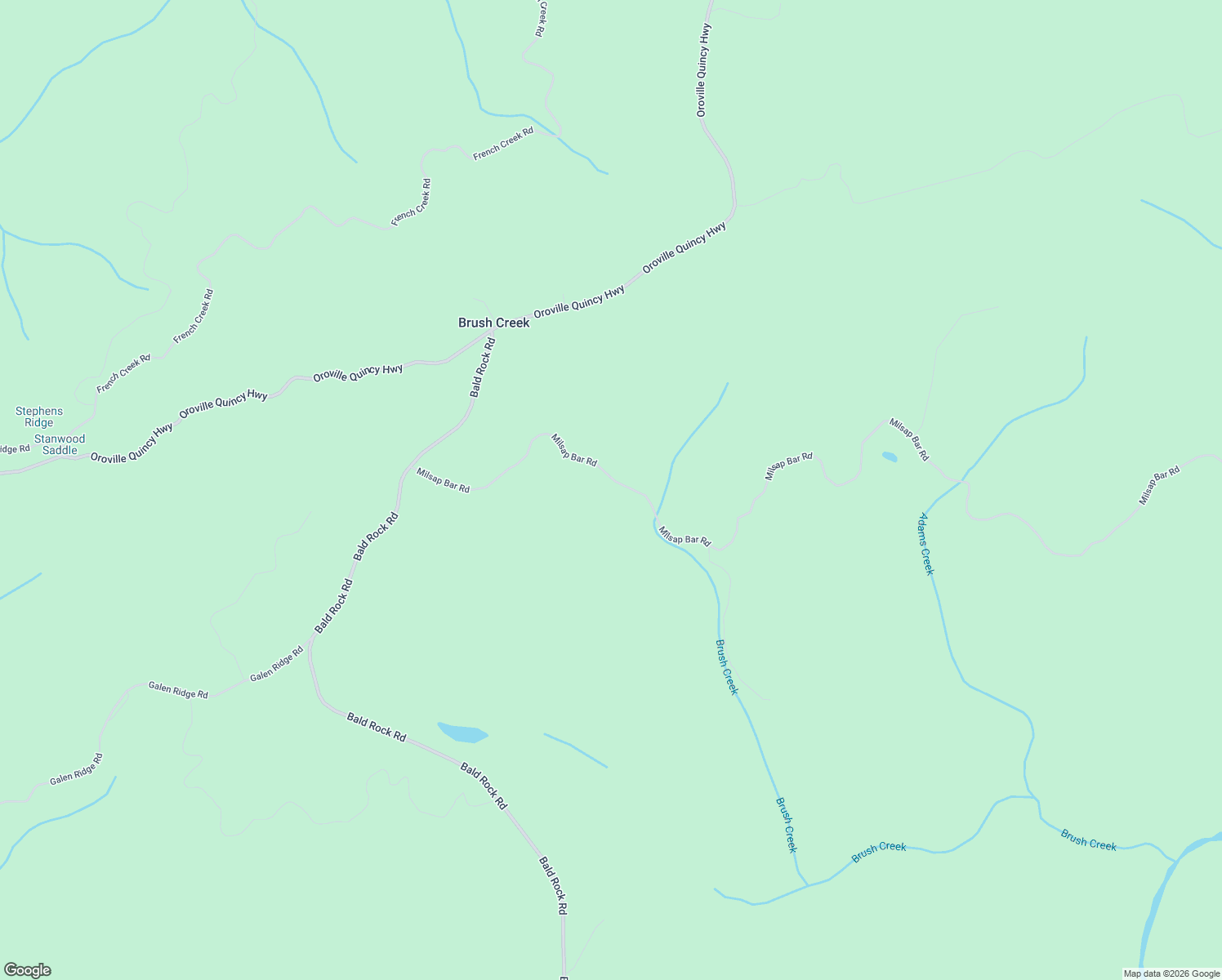 map of restaurants, bars, coffee shops, grocery stores, and more near 268 Milsap Bar Road in Berry Creek