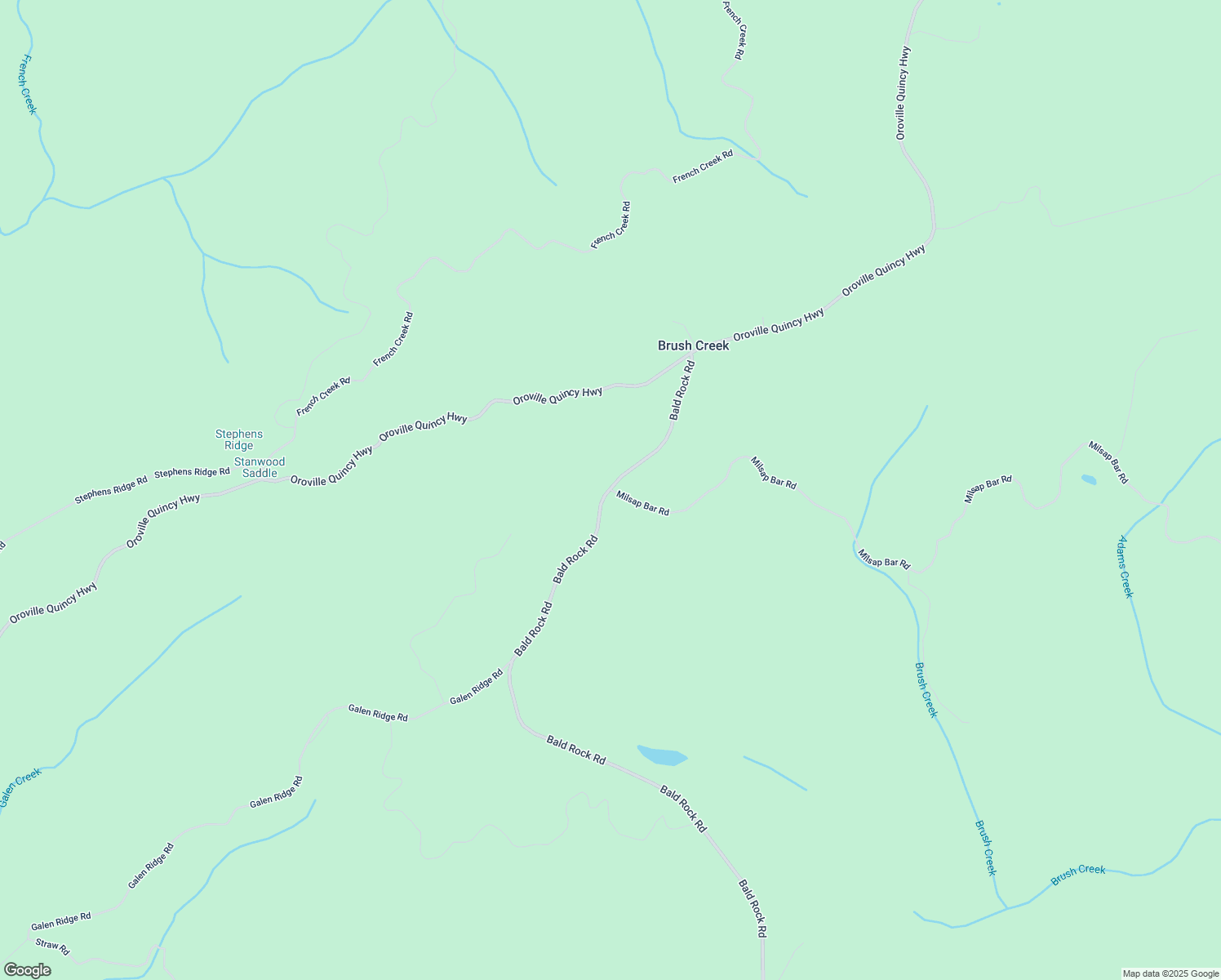 map of restaurants, bars, coffee shops, grocery stores, and more near 2 Milsap Bar Road in Berry Creek