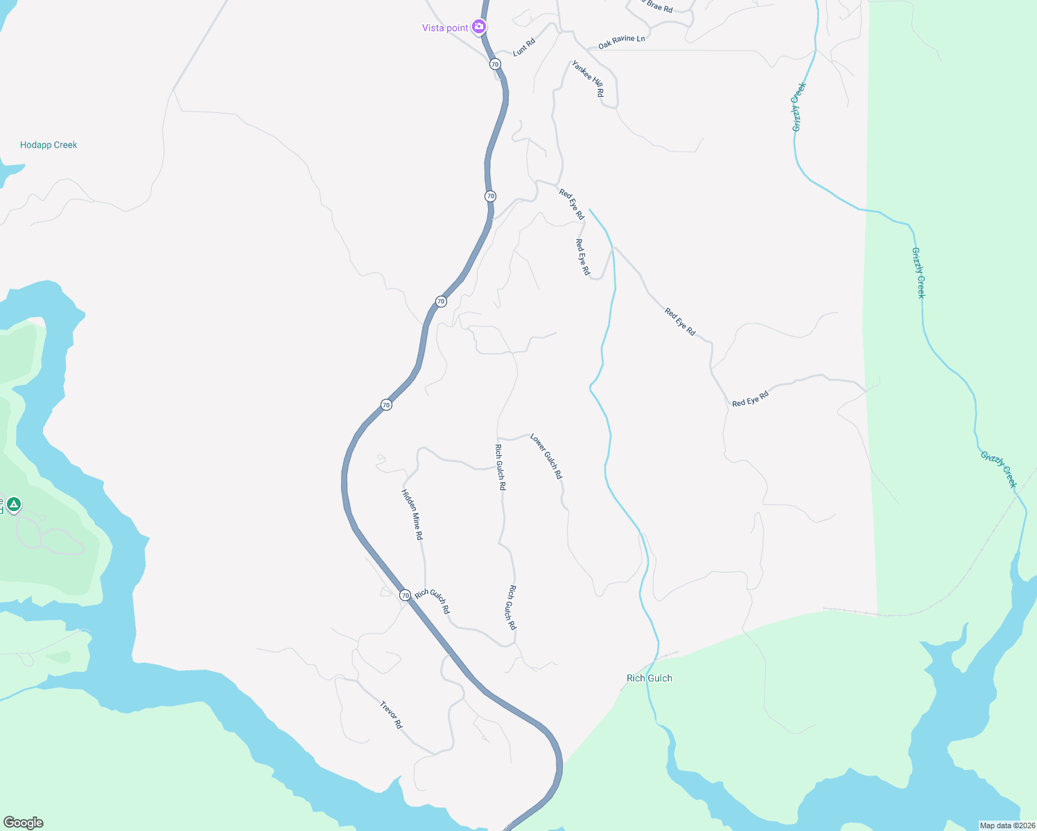 map of restaurants, bars, coffee shops, grocery stores, and more near 15 Lower Gulch Rd in Oroville