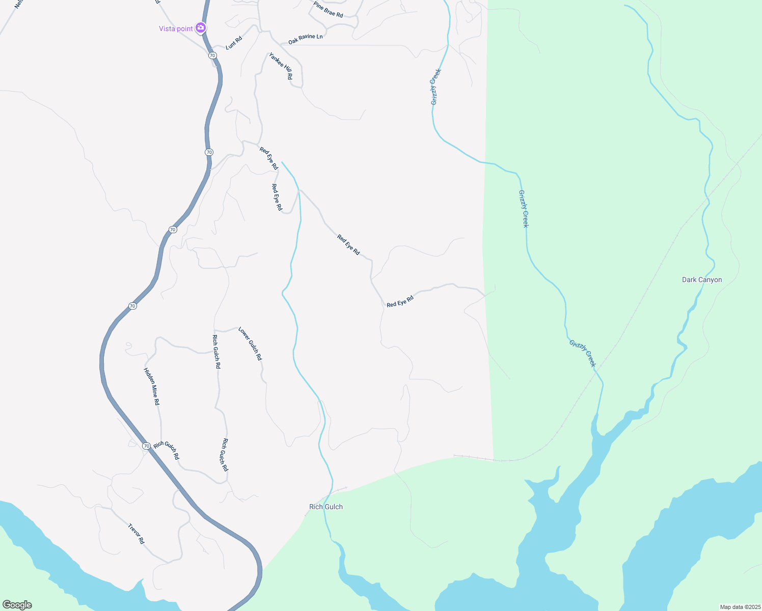 map of restaurants, bars, coffee shops, grocery stores, and more near 10294 Red Eye Road in Oroville