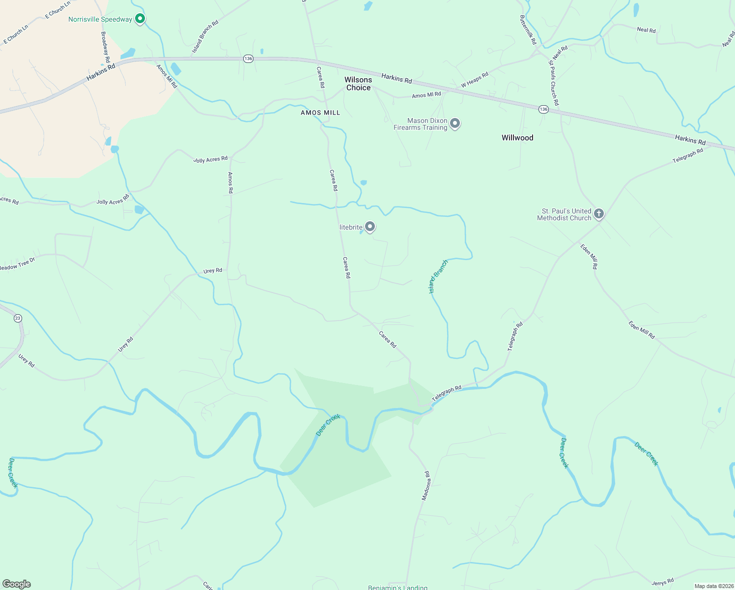 map of restaurants, bars, coffee shops, grocery stores, and more near 2313 Walnut Springs Court in White Hall