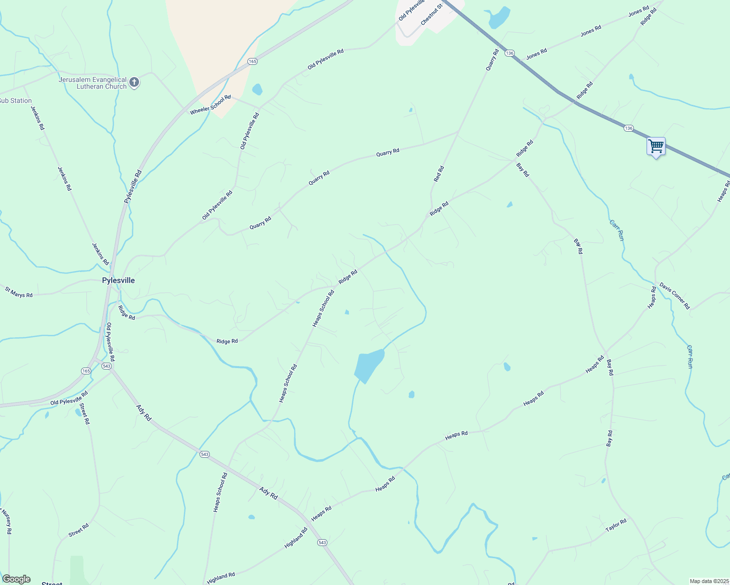 map of restaurants, bars, coffee shops, grocery stores, and more near 4050 Grande View Dr in Pylesville