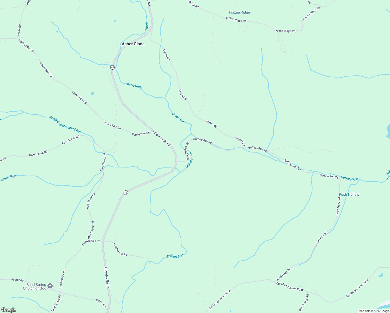 map of restaurants, bars, coffee shops, grocery stores, and more near 503 Buffalo Run Road in Friendsville