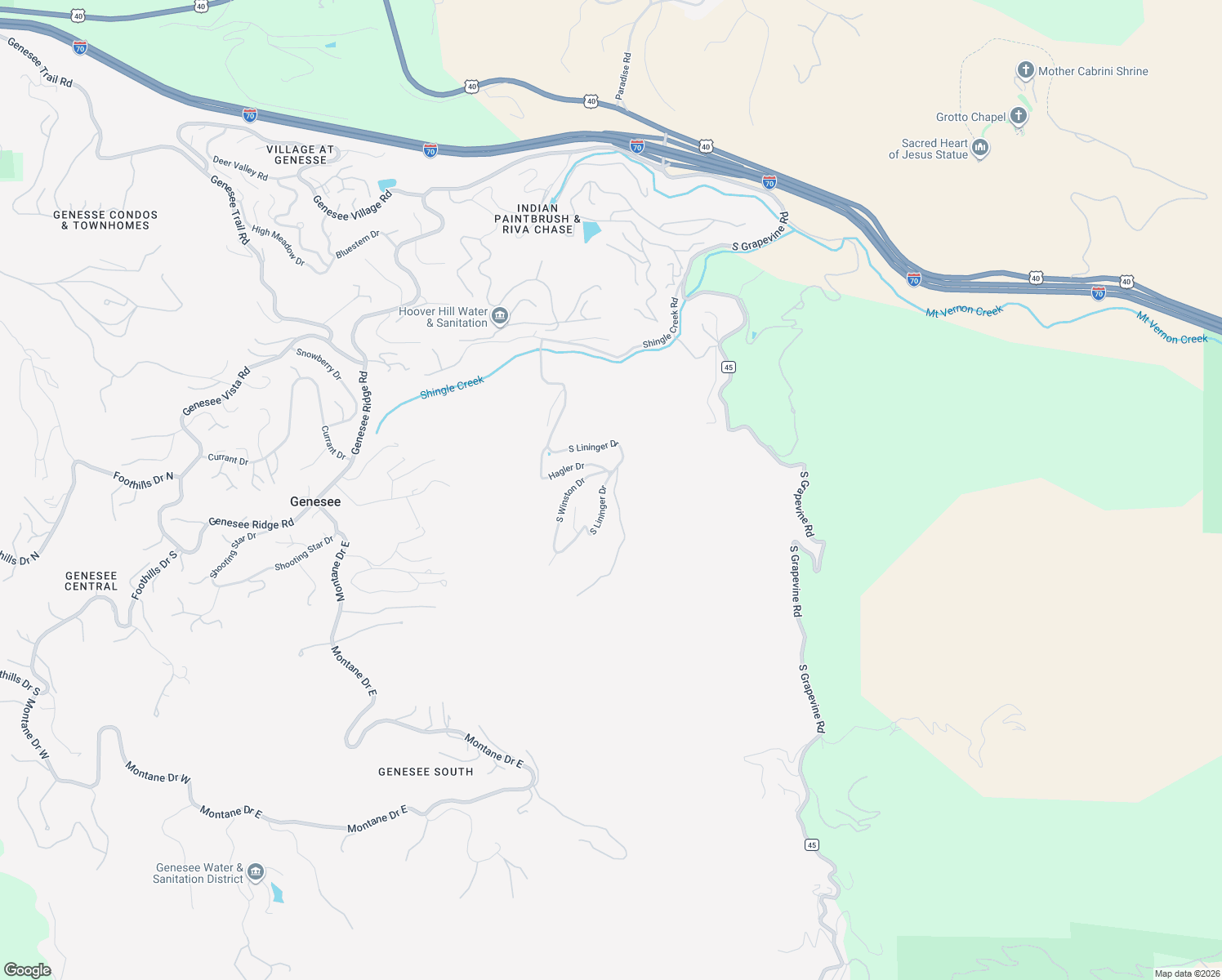 map of restaurants, bars, coffee shops, grocery stores, and more near 1520 South Lininger Drive in Golden