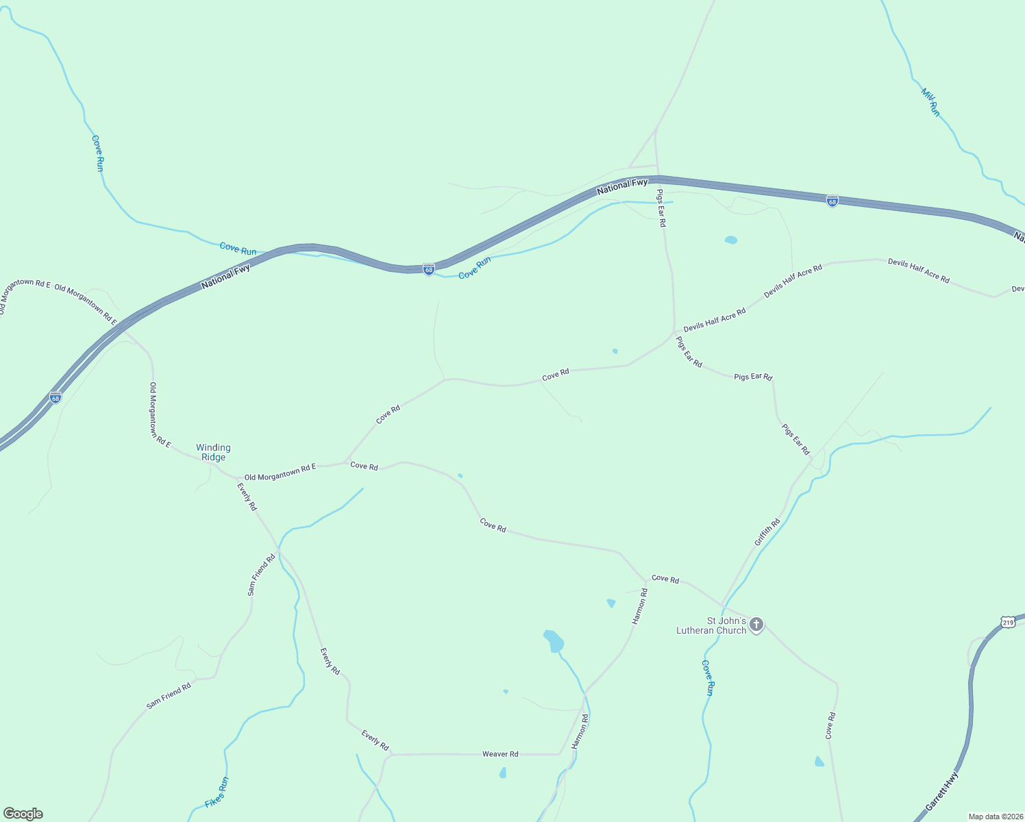 map of restaurants, bars, coffee shops, grocery stores, and more near 3360 Cove Road in Accident