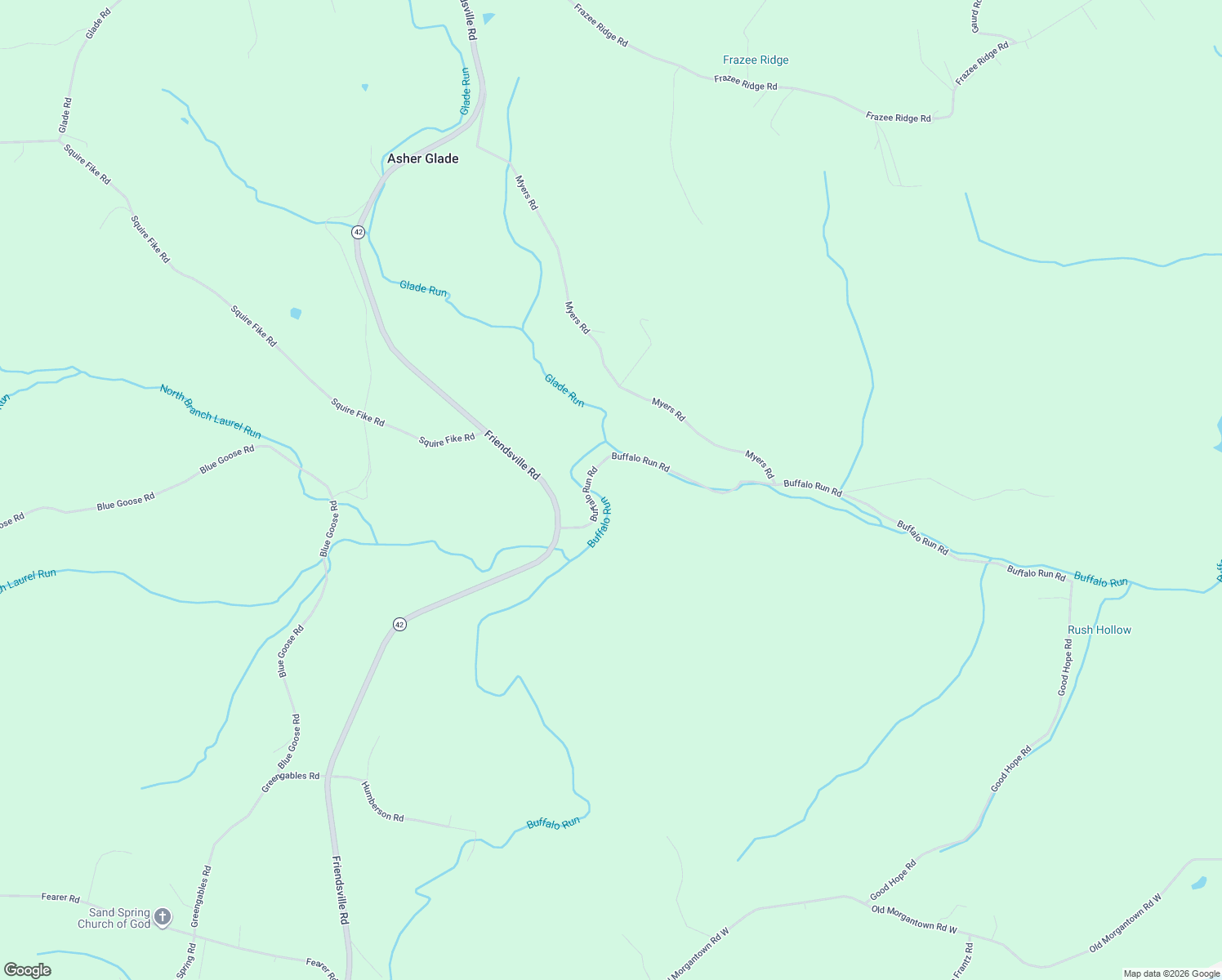 map of restaurants, bars, coffee shops, grocery stores, and more near 503 Buffalo Run Rd in Friendsville