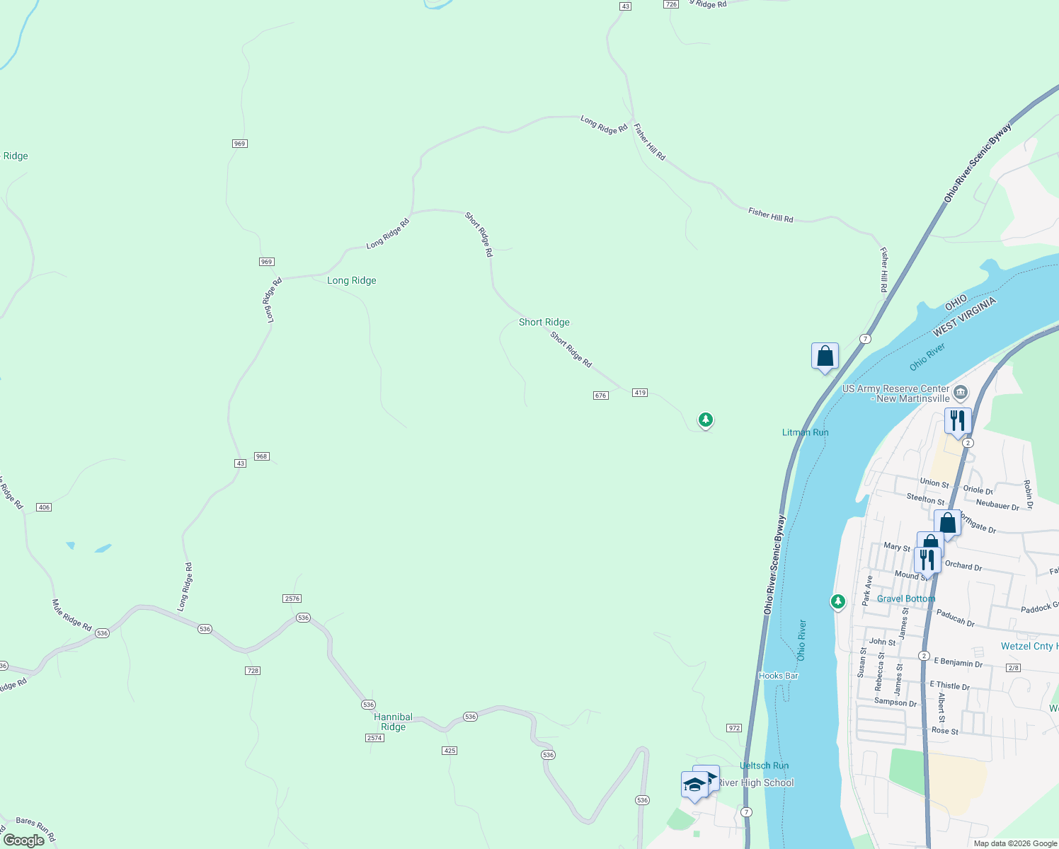 map of restaurants, bars, coffee shops, grocery stores, and more near Unnamed Road in Clarington