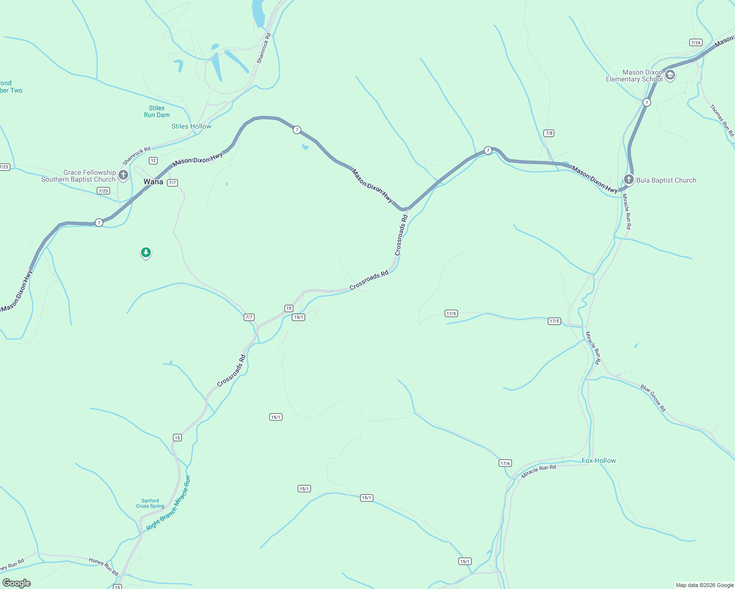 map of restaurants, bars, coffee shops, grocery stores, and more near 189 Crossroads Road in Wana