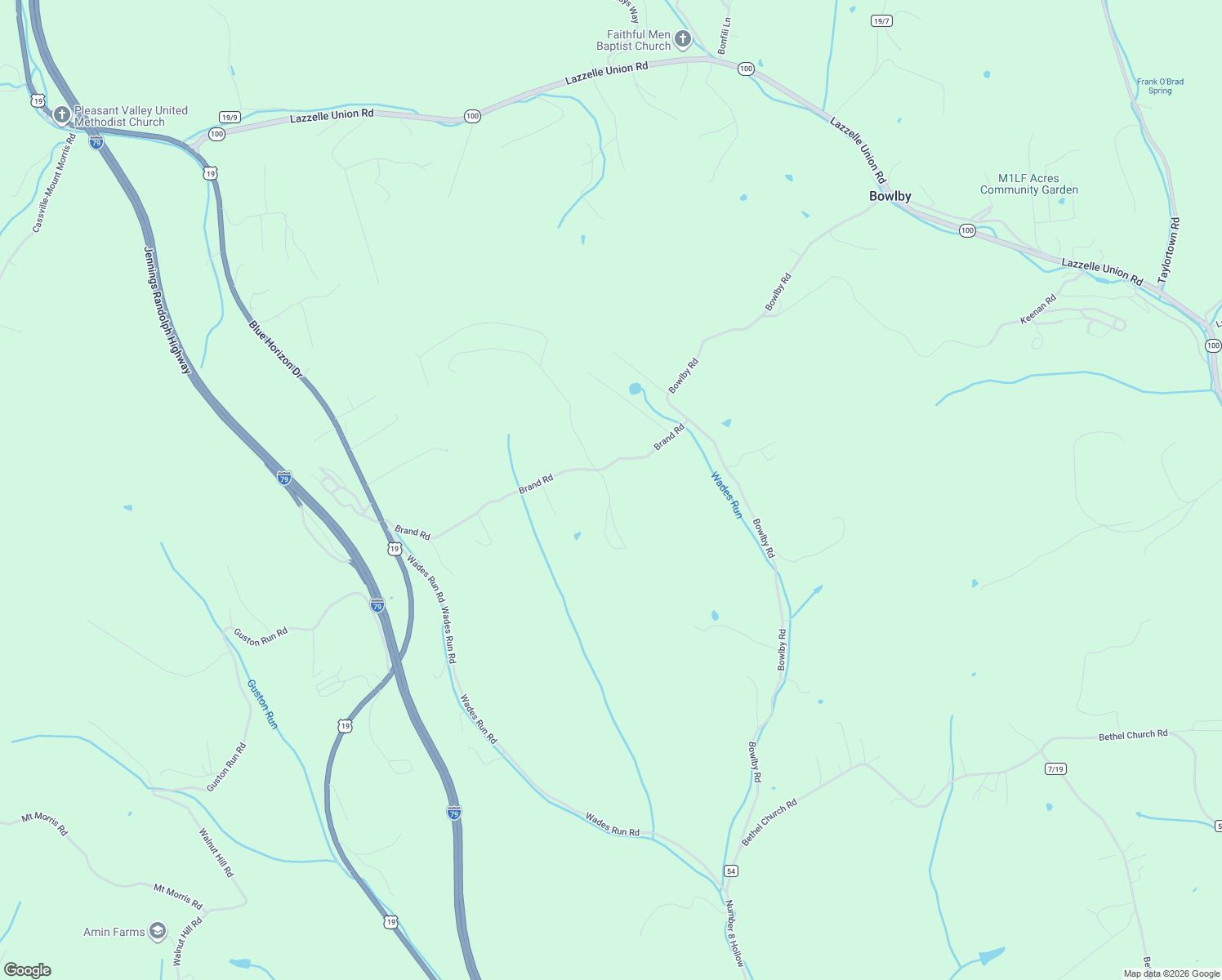 map of restaurants, bars, coffee shops, grocery stores, and more near 142 Brand Road in Morgantown