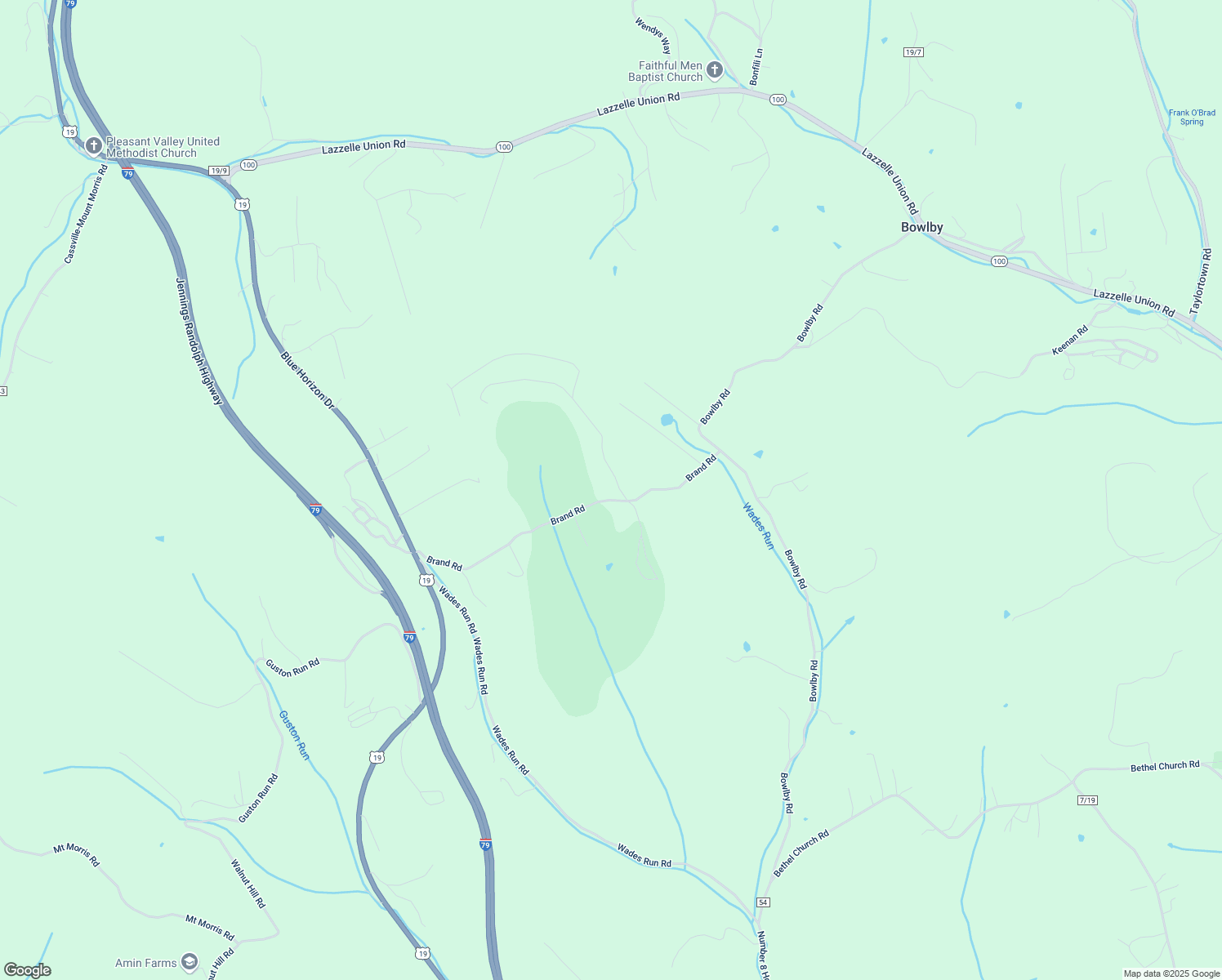 map of restaurants, bars, coffee shops, grocery stores, and more near 107-135 Brand Road in Morgantown