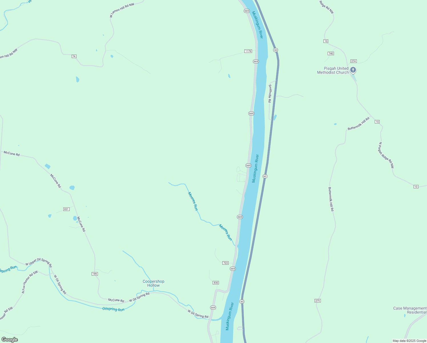 map of restaurants, bars, coffee shops, grocery stores, and more near 6745 Ohio 669 in McConnelsville