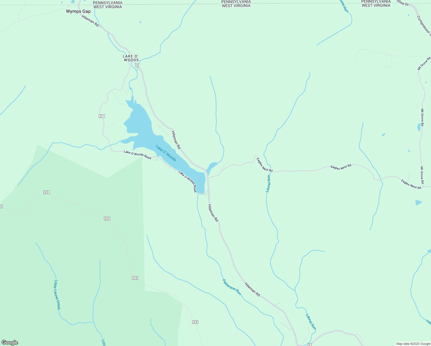 map of restaurants, bars, coffee shops, grocery stores, and more near 85 Eagles Nest Road in Bruceton Mills