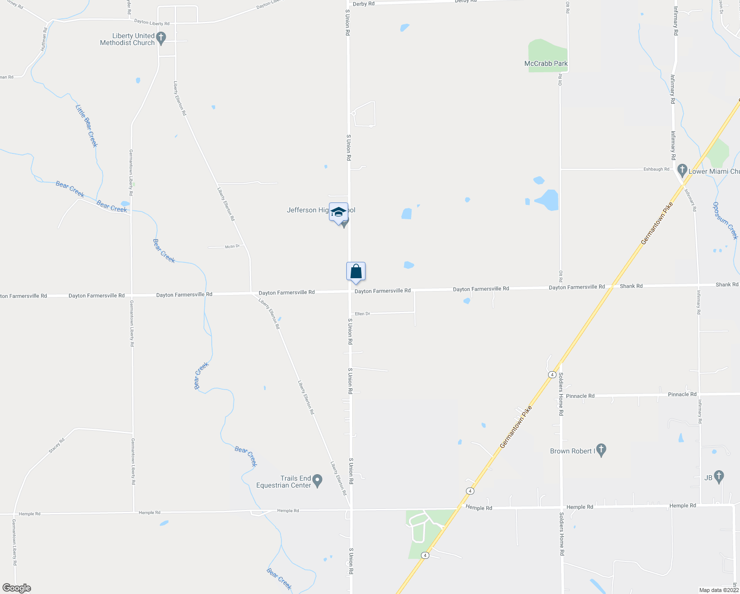map of restaurants, bars, coffee shops, grocery stores, and more near 6910 Dayton Farmersville Rd in Dayton