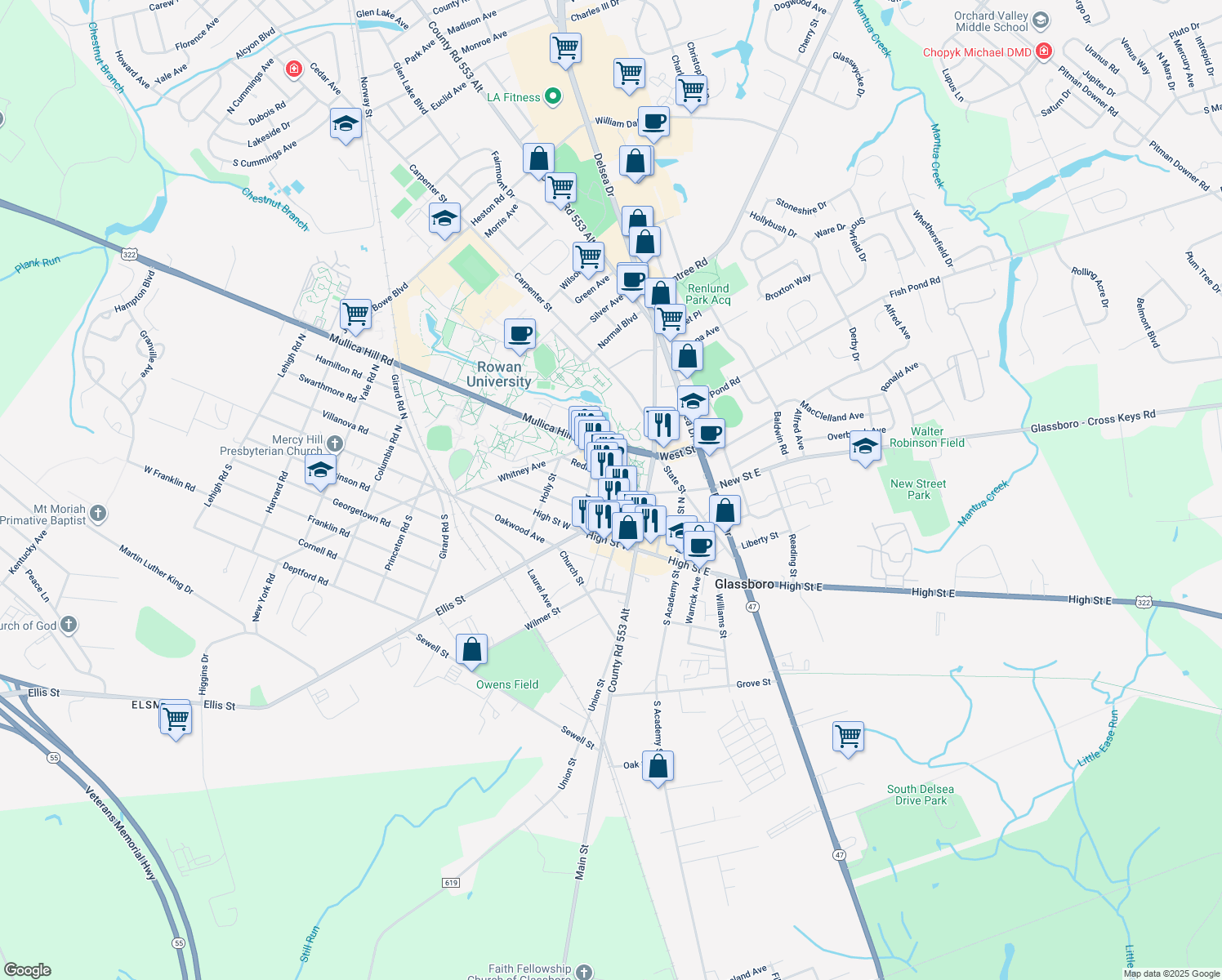 Rowan Boulevard, Glassboro NJ Walk Score