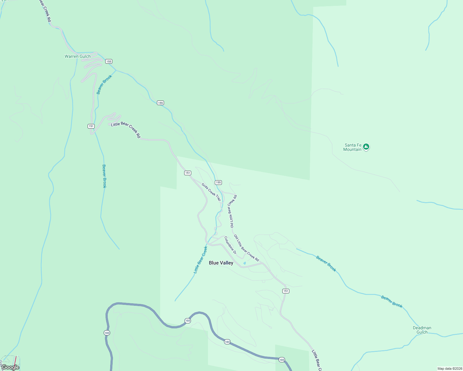 map of restaurants, bars, coffee shops, grocery stores, and more near 142 Blue Bell Lane in Idaho Springs