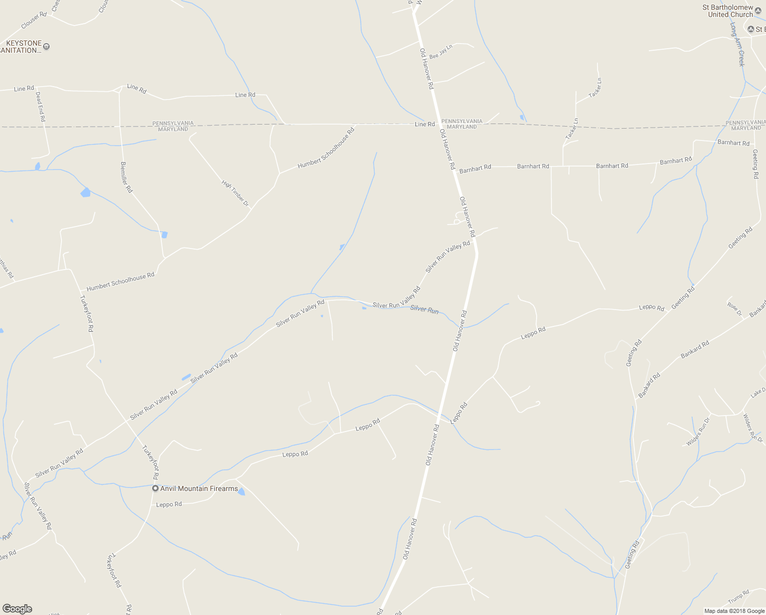 map of restaurants, bars, coffee shops, grocery stores, and more near 389 Silver Run Valley Road in Westminster