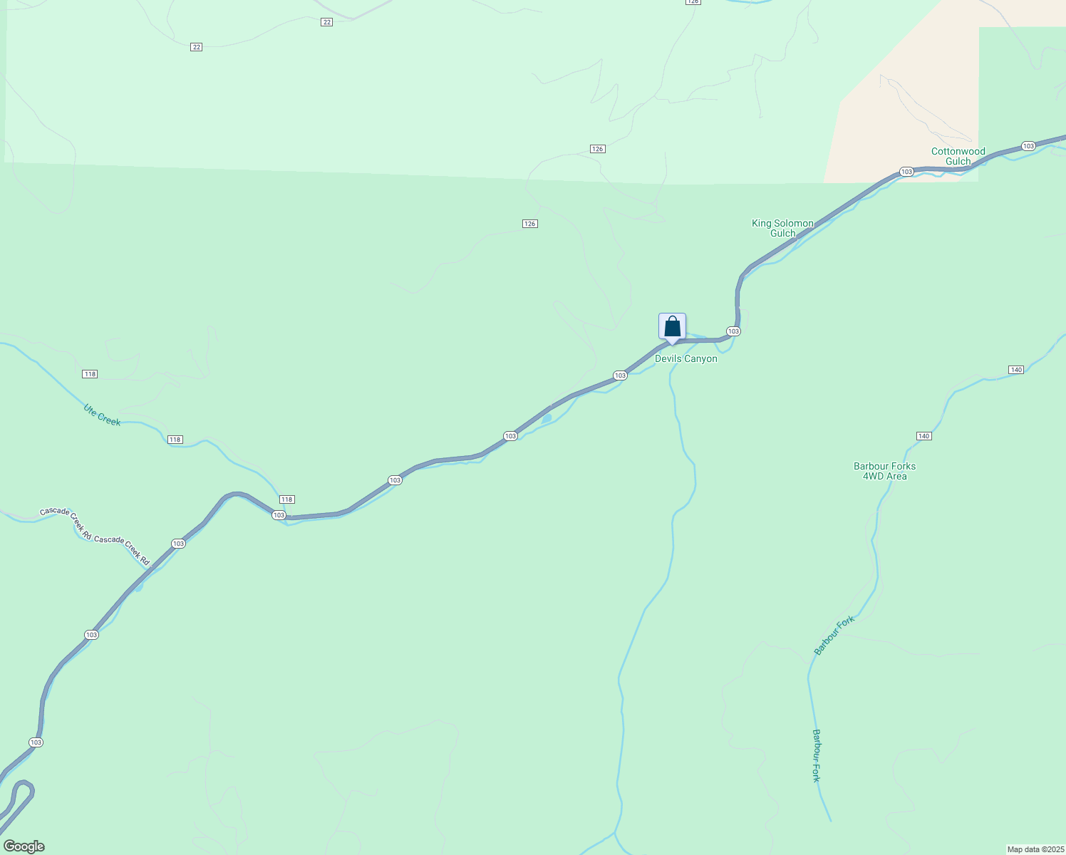 map of restaurants, bars, coffee shops, grocery stores, and more near 4125 Chicago Creek Road in Idaho Springs
