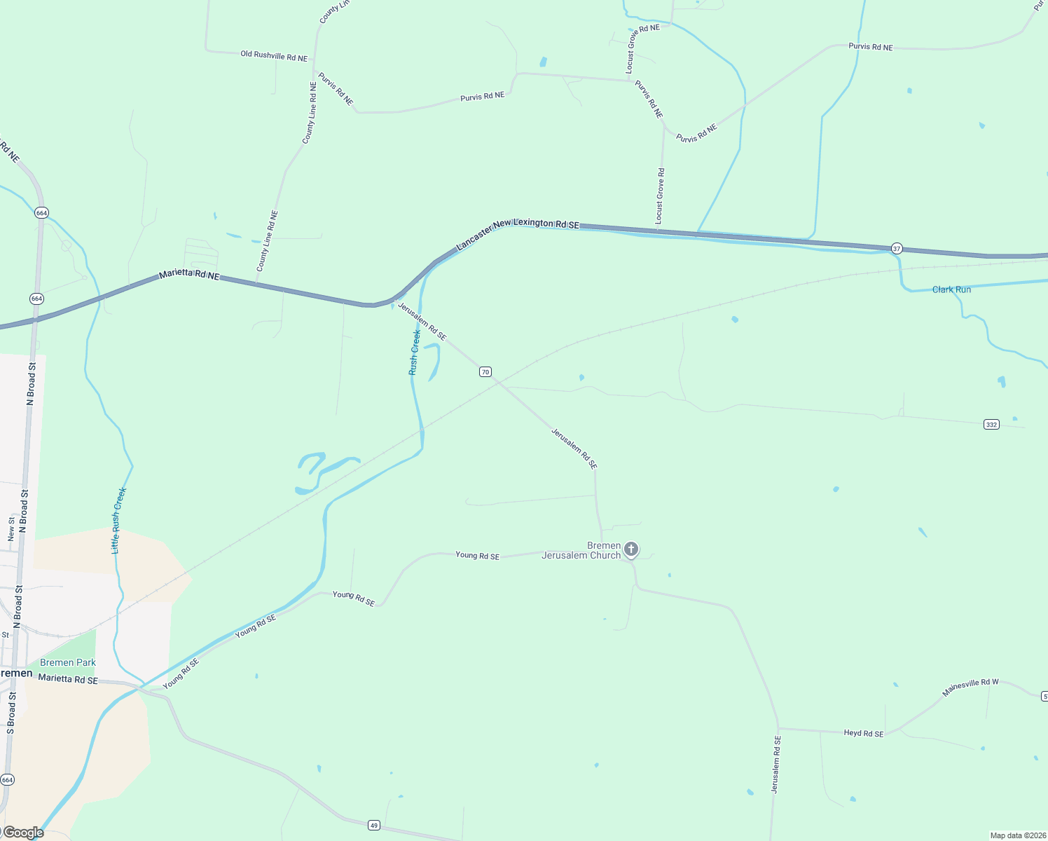 map of restaurants, bars, coffee shops, grocery stores, and more near 65 Jerusalem Road Southeast in Bremen