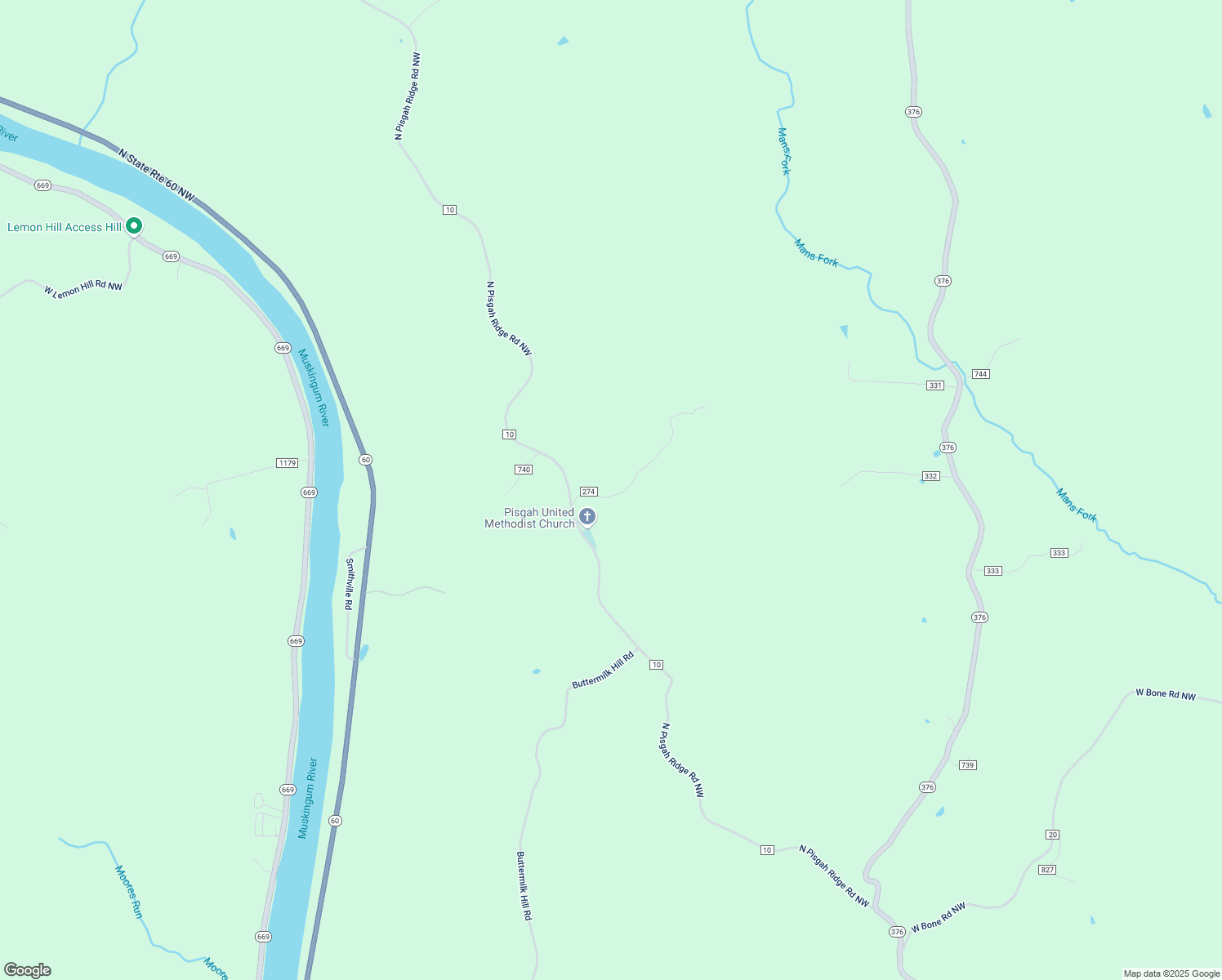 map of restaurants, bars, coffee shops, grocery stores, and more near 7660 Parmiter Lane in McConnelsville